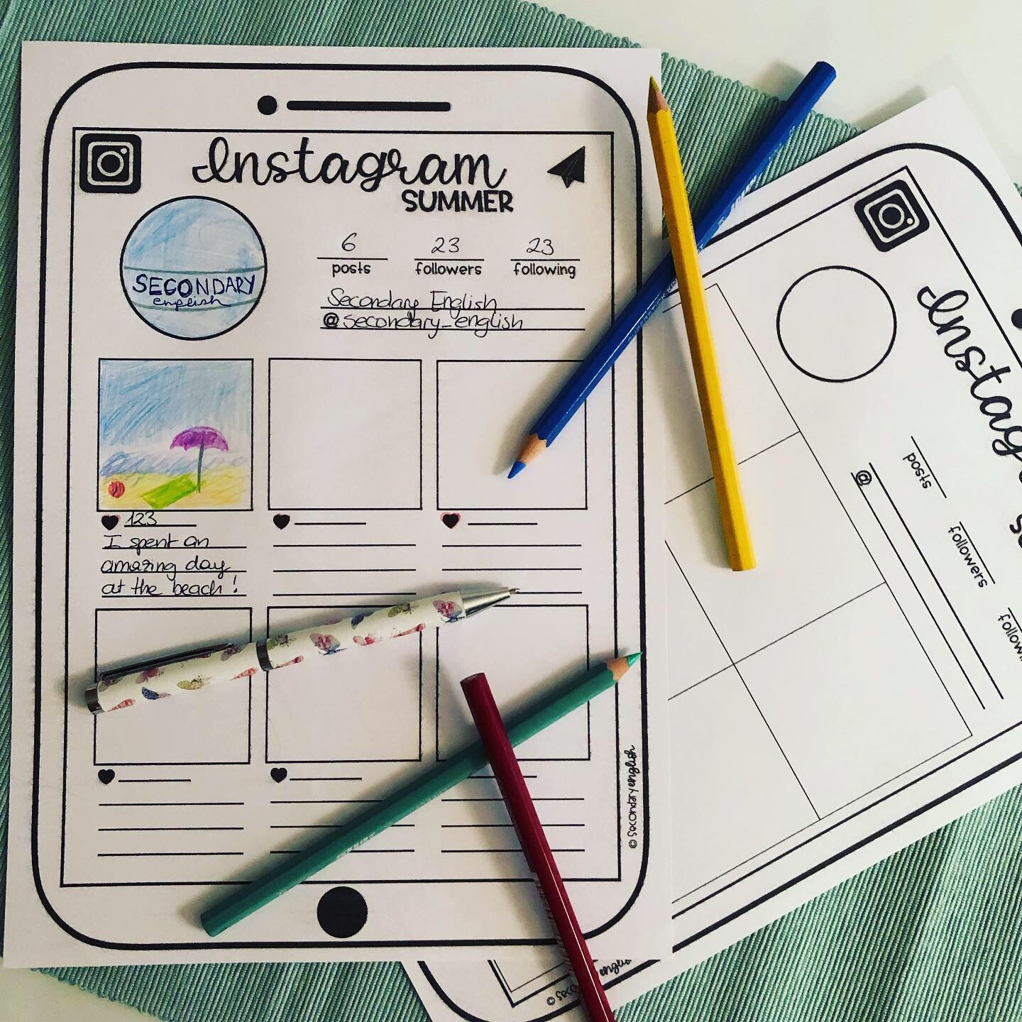 Social Media writing template - INSTAGRAM style