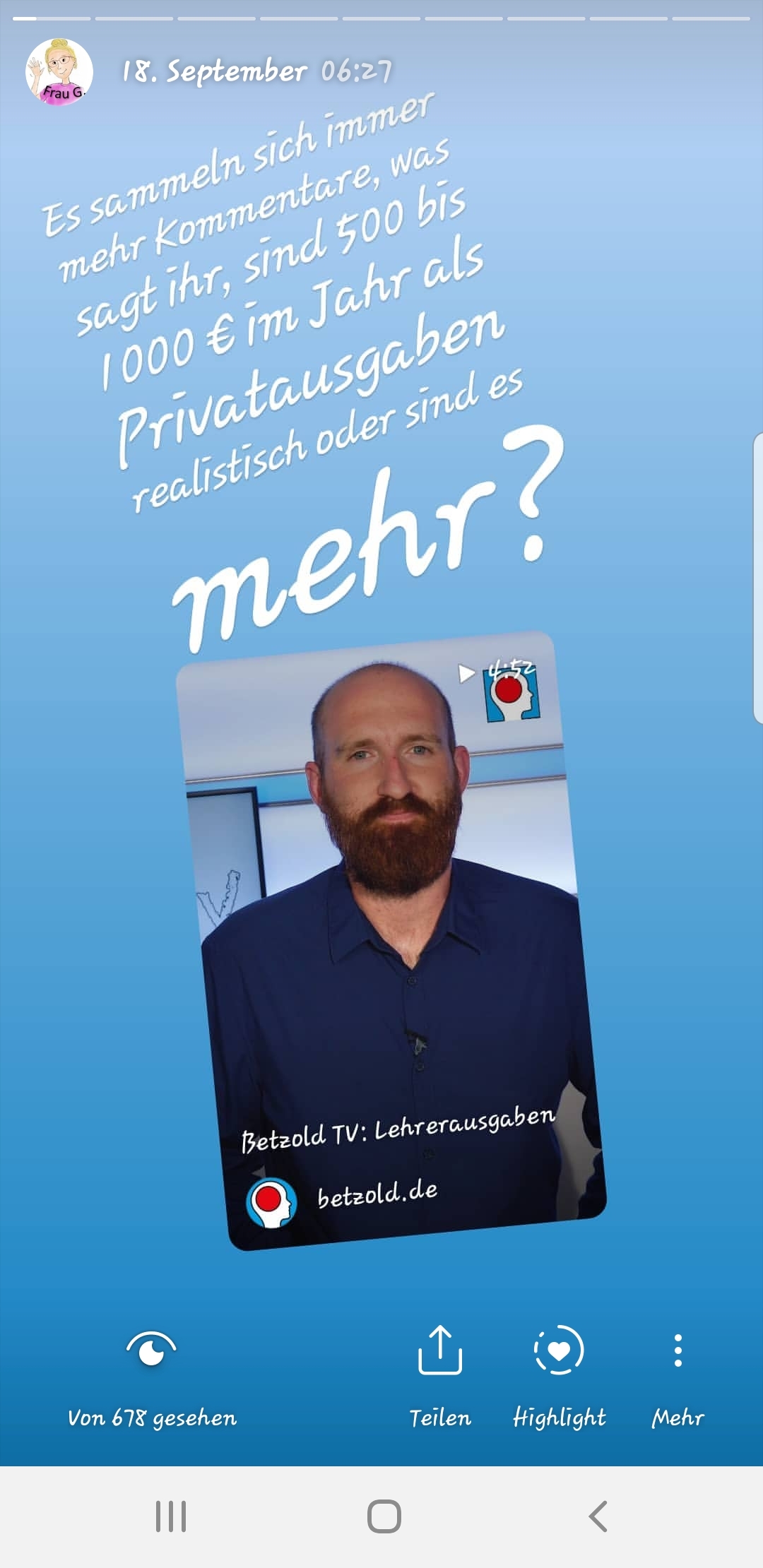 Lehrer und Privatausgaben