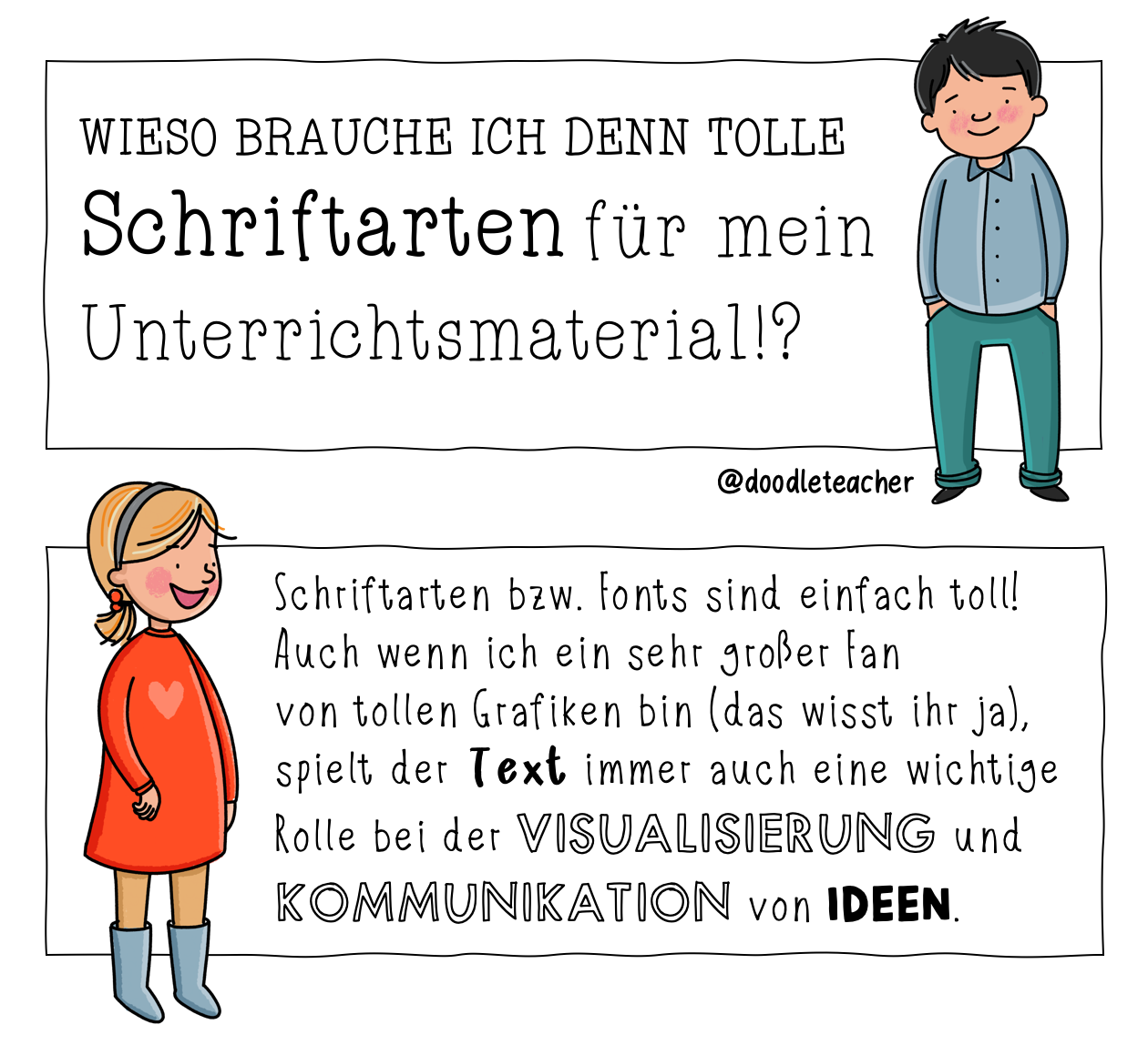 Wieso Schriftarten und Typografie im Unterrichtsmaterial!?