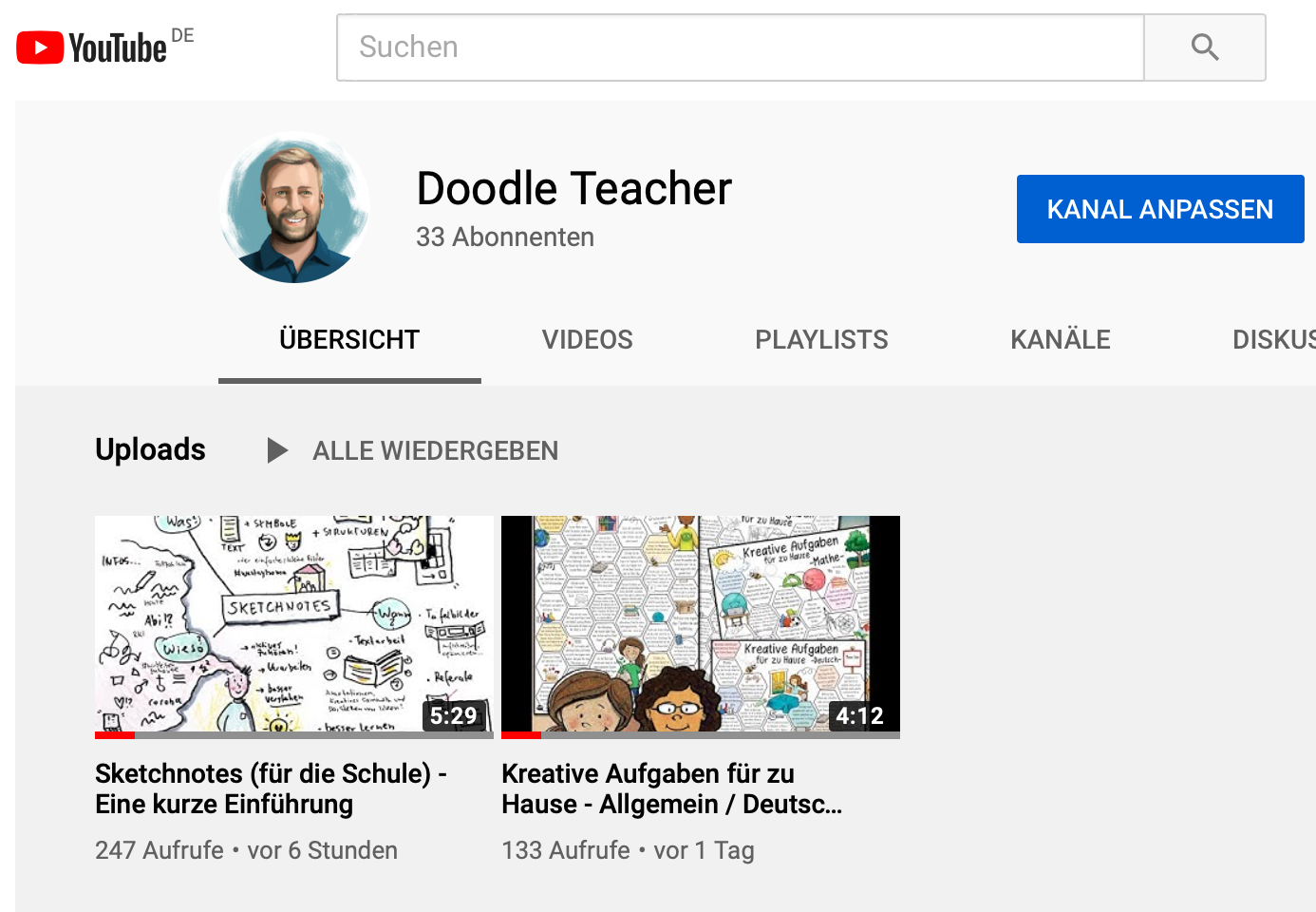 Doodleteacher auf YouTube