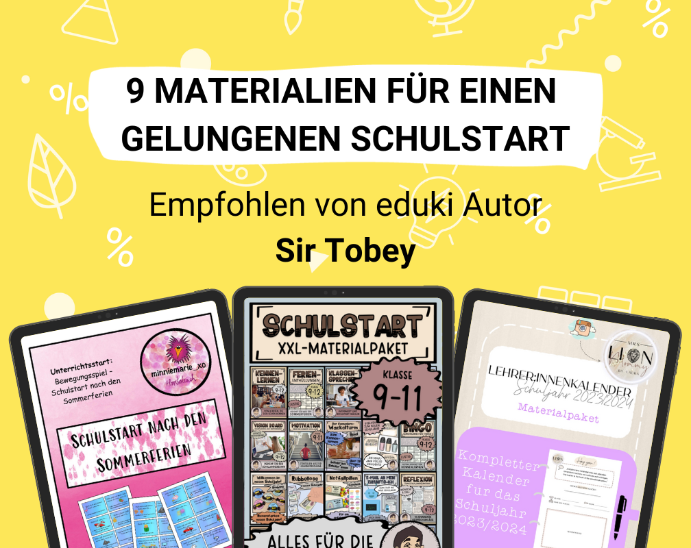 Unser Autor Sir Tobey empfiehlt 9 Materialien für einen gelungenen Schulstart