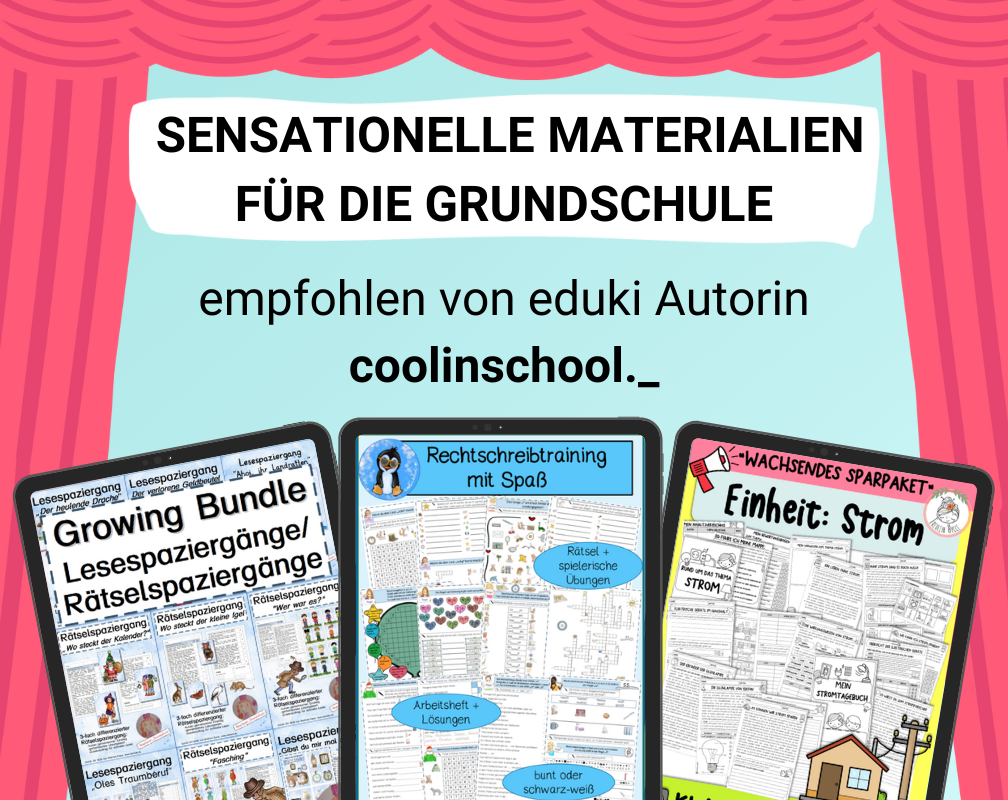 Unsere Autorin coolinschool._ empfiehlt 9 Materialien für die Grundschule