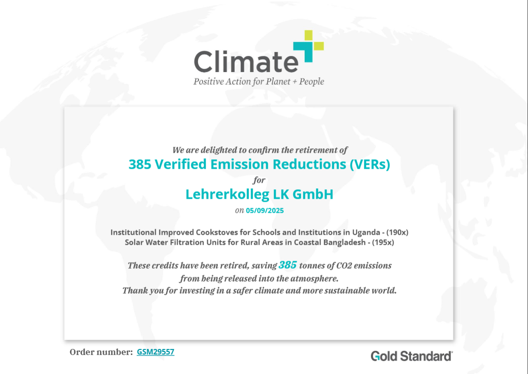 eduki und Klimaschutz - unser Co2 Ausgleich für 2024