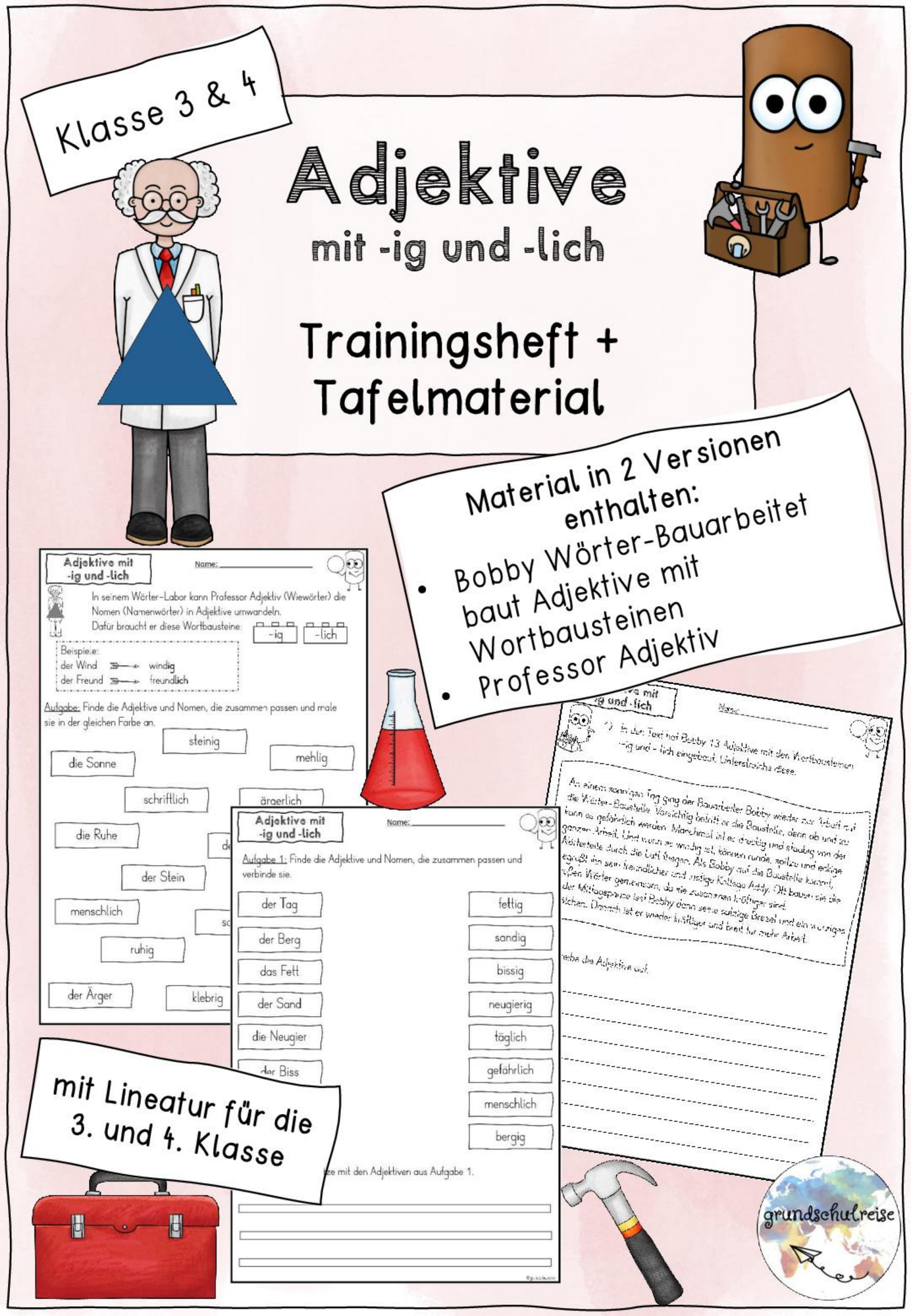 Adjektive mit -ig und -lich (Materialpaket) – Unterrichtsmaterial