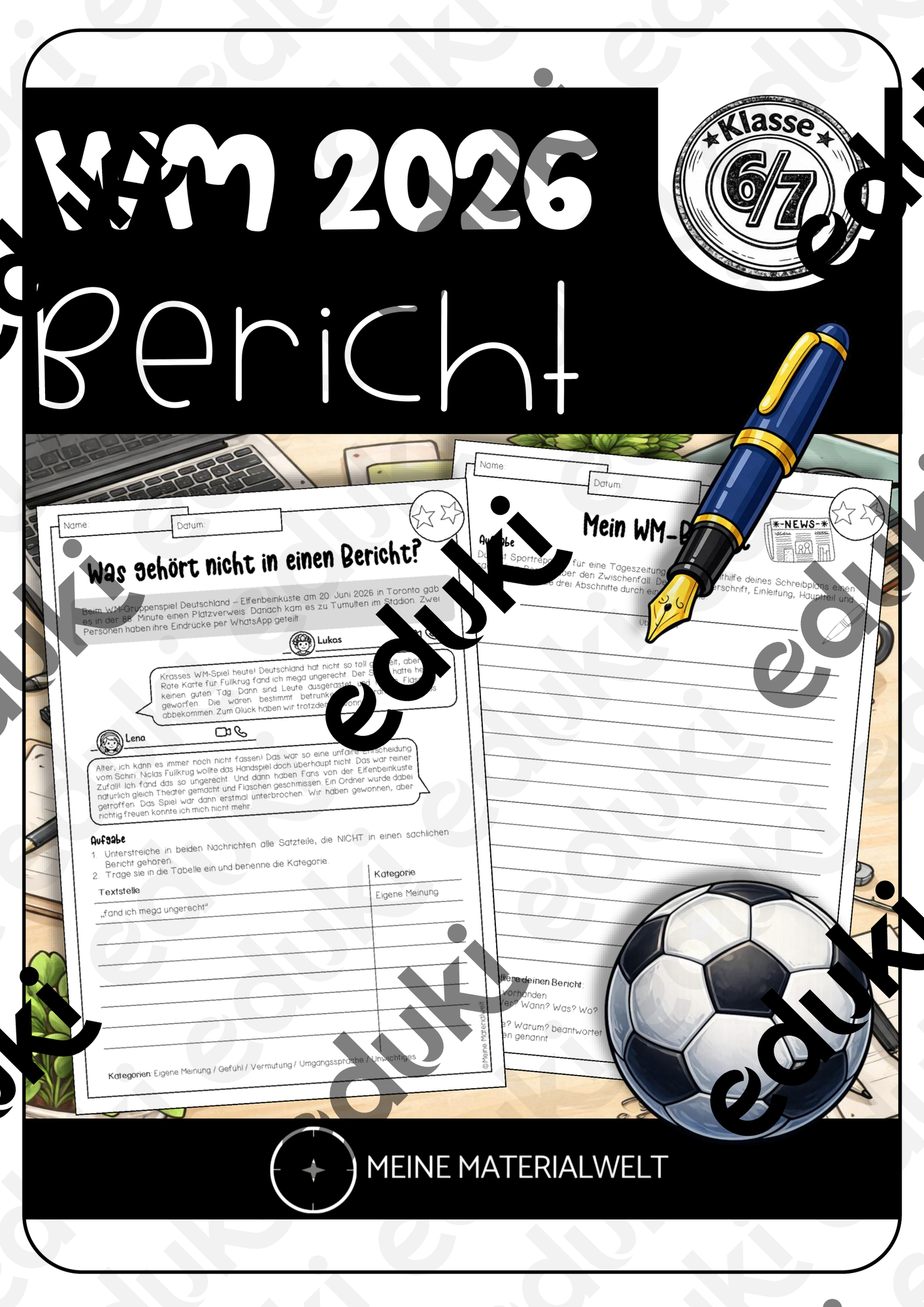 Bericht schreiben Fußball-WM 2026 – Klasse 6/7 inkl. Präsentation ...