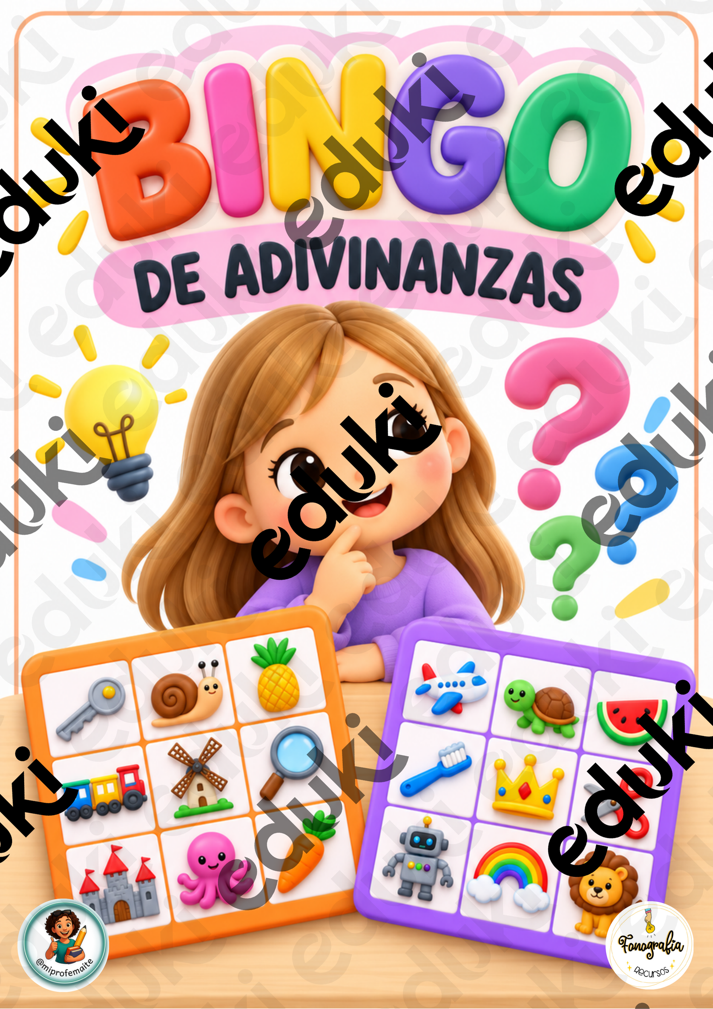 Bingo de adivinanzas - material de la siguiente asignatura Lengua y ...