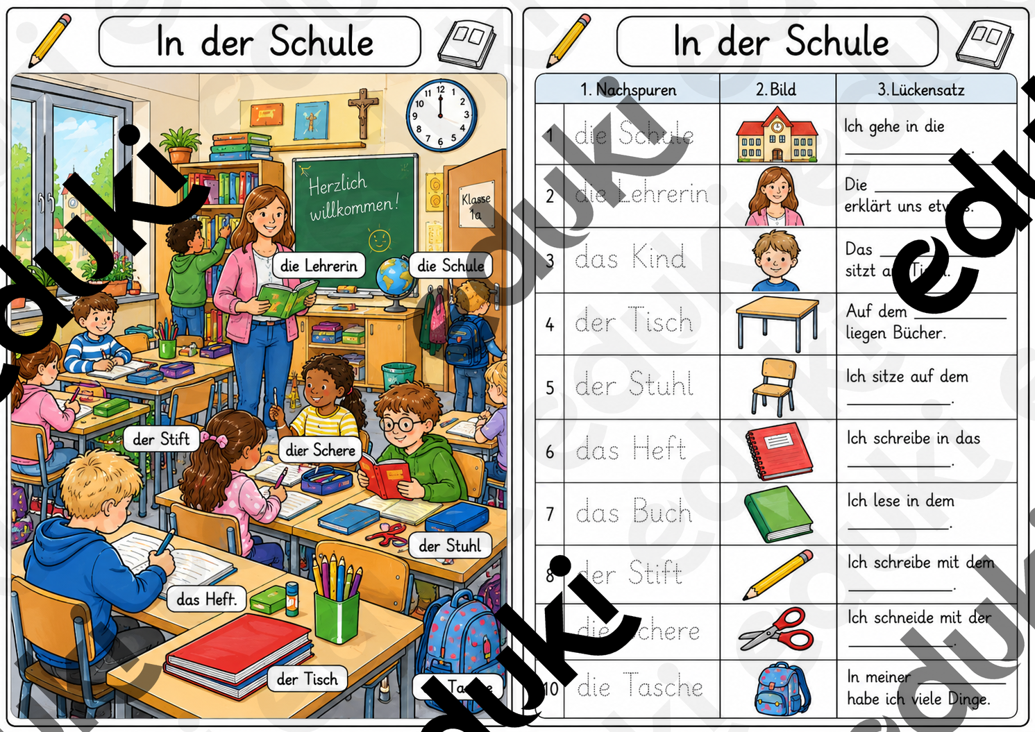 Arbeitsblatt Schule DAZ Förderunterricht – Unterrichtsmaterial im Fach ...