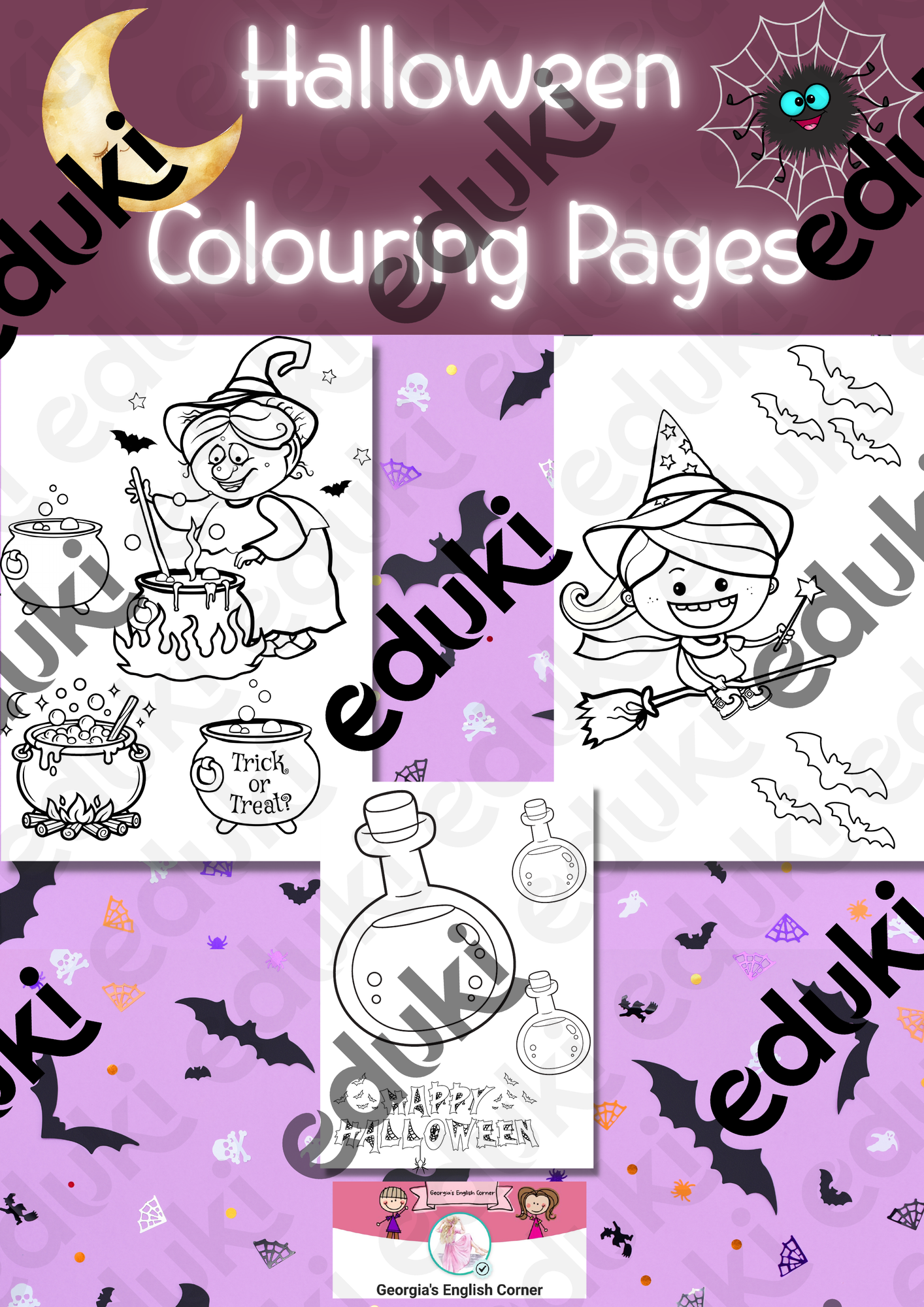 Halloween Colouring Pages - Εκπαιδευτικό υλικό για το μάθημα