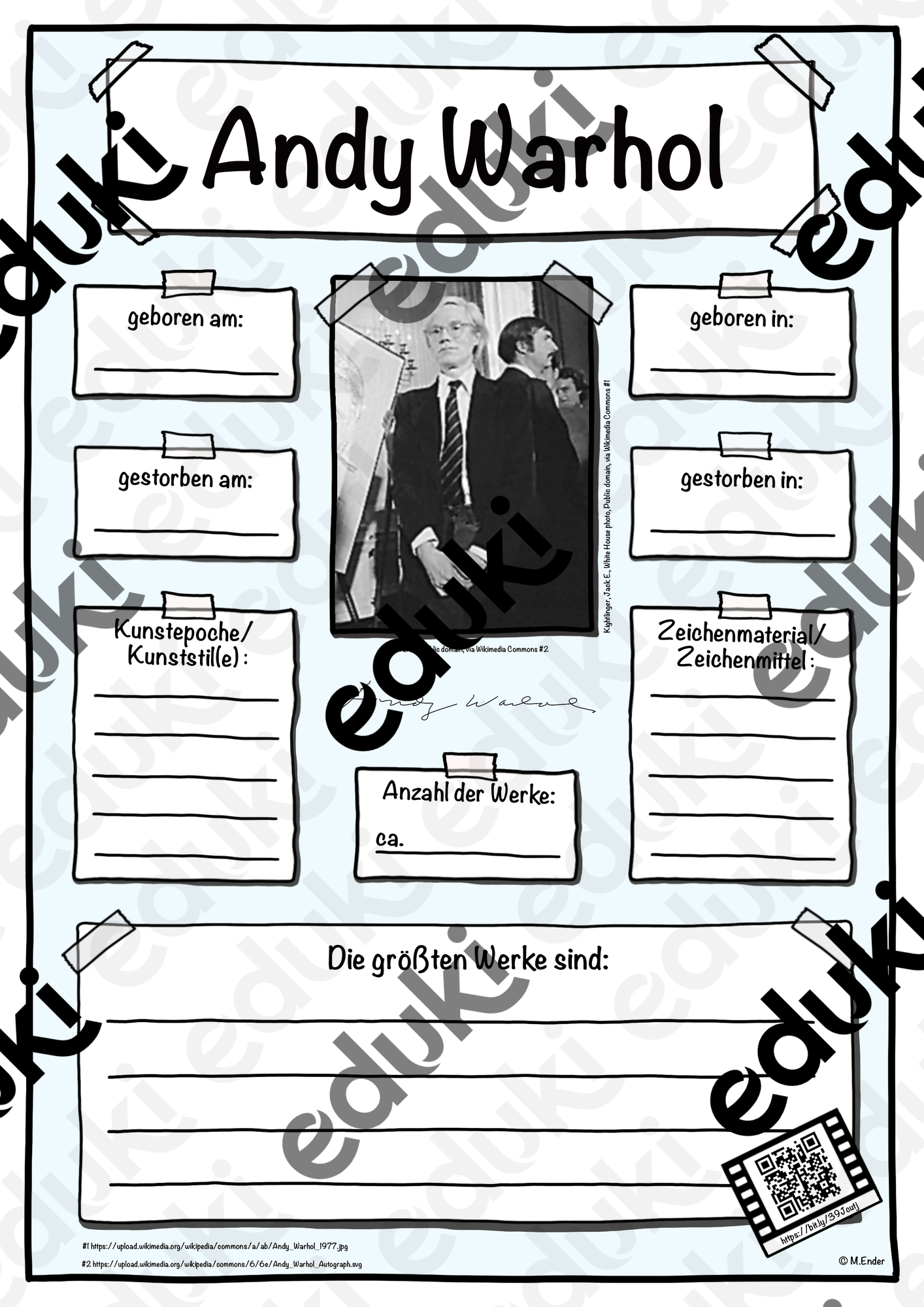Künstler Steckbrief Andy Warhol