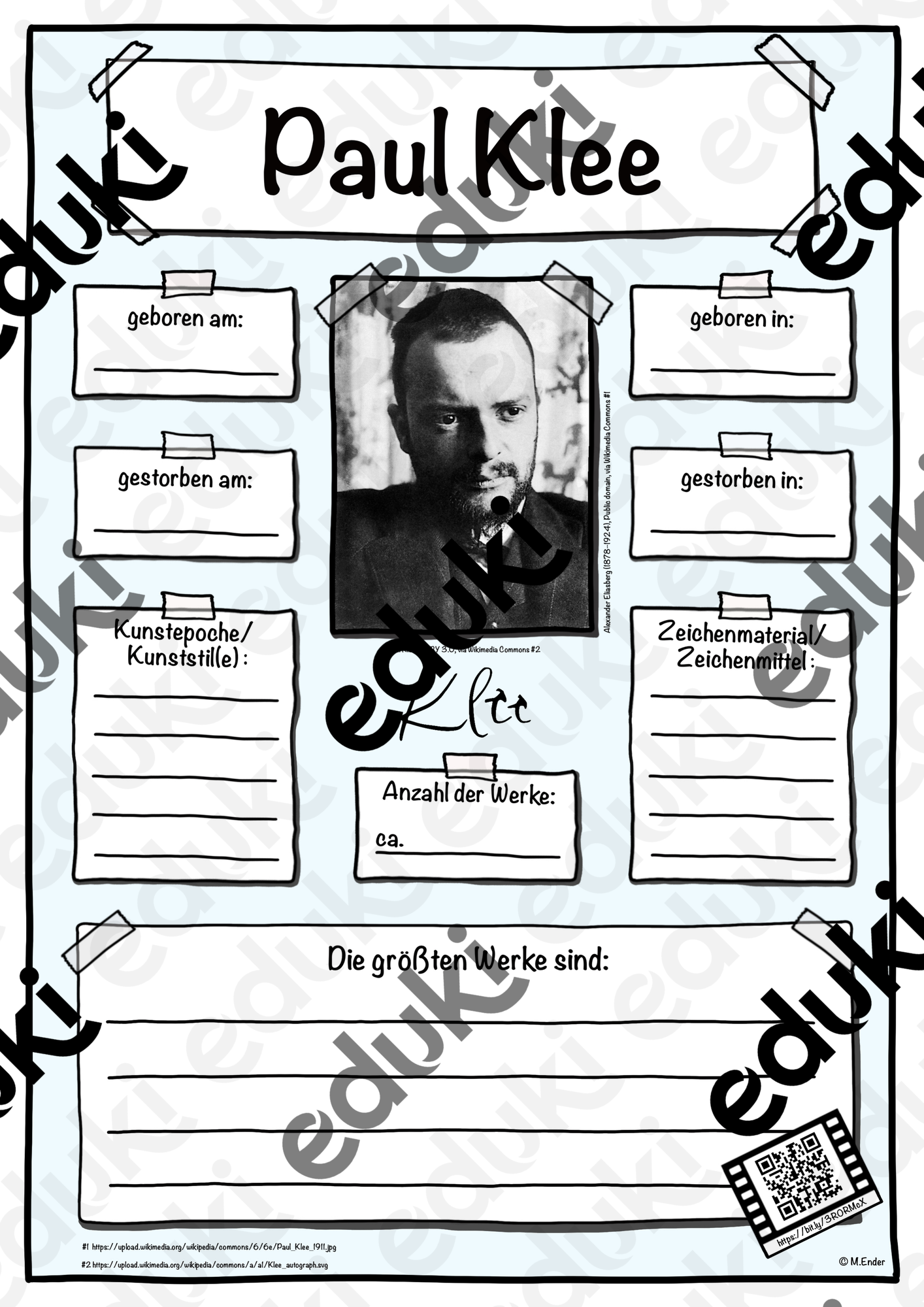 Künstler Steckbrief Paul Klee