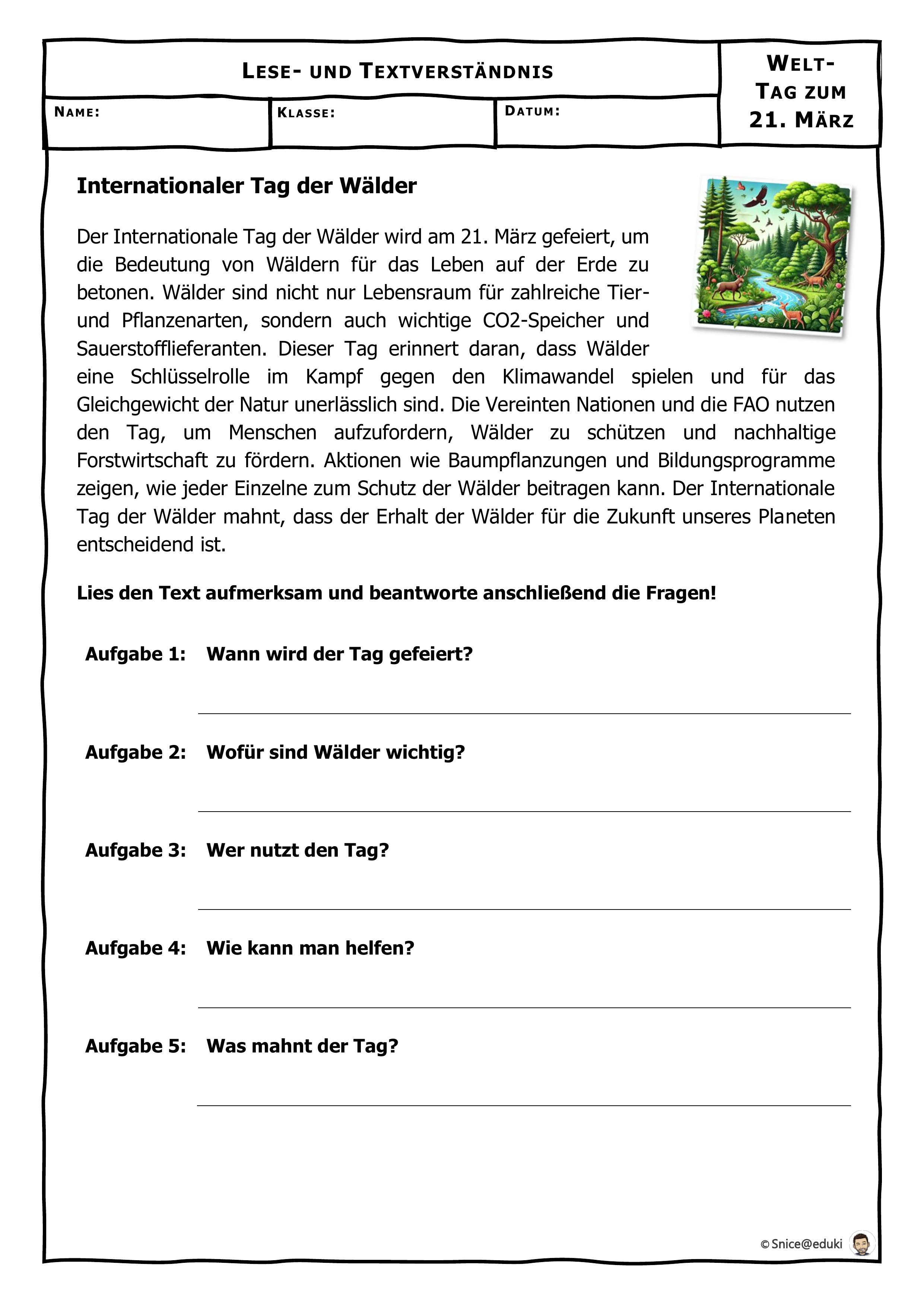 03-21 Internationaler Tag der Wälder
