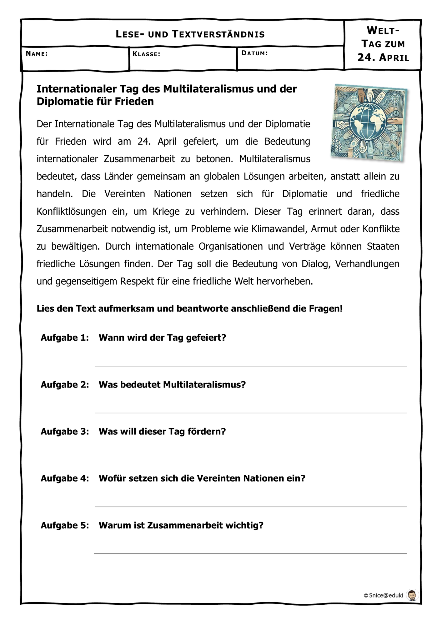 04-24 Internationaler Tag des Multilateralismus und der Diplomatie für Frieden