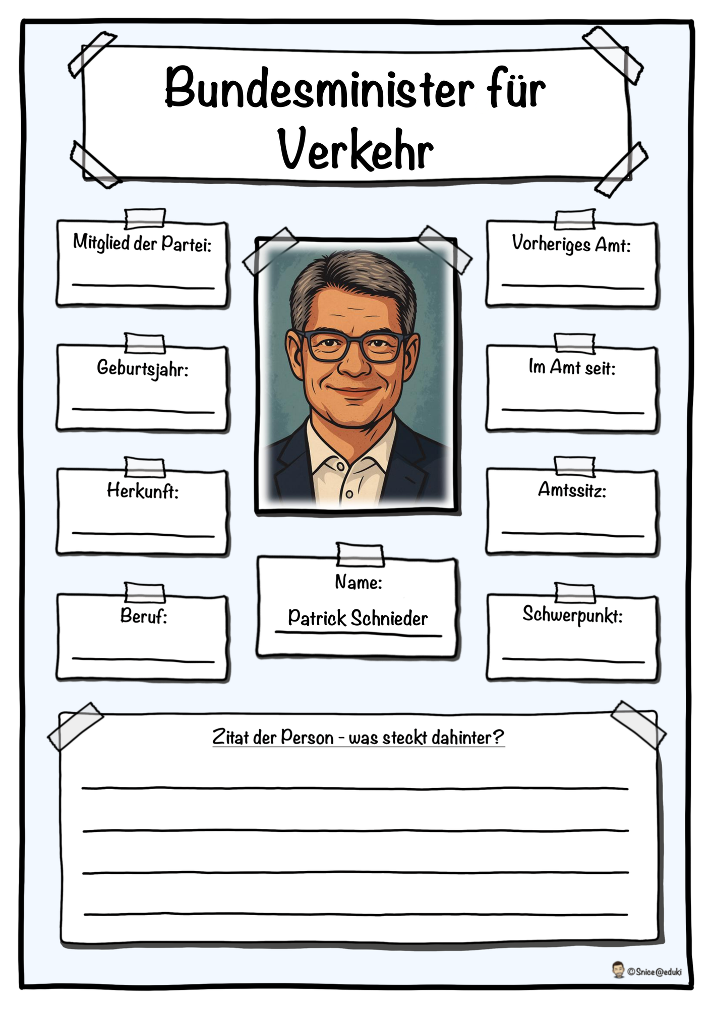 Bundesminister für Verkehr - Patrick Schnieder