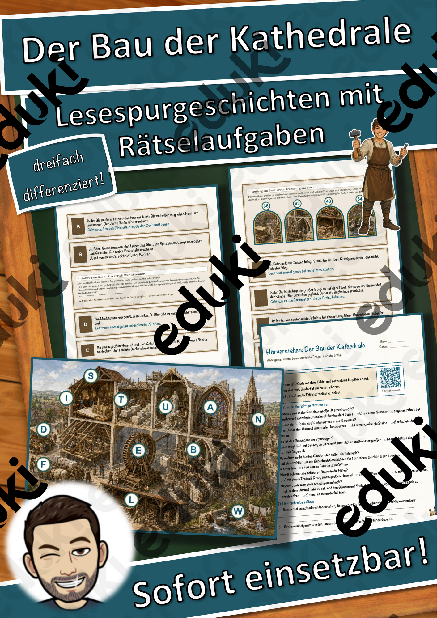 Der Bau der Kathedrale – Lesespurgeschichte mit Rätselaufgaben (Klasse 7)