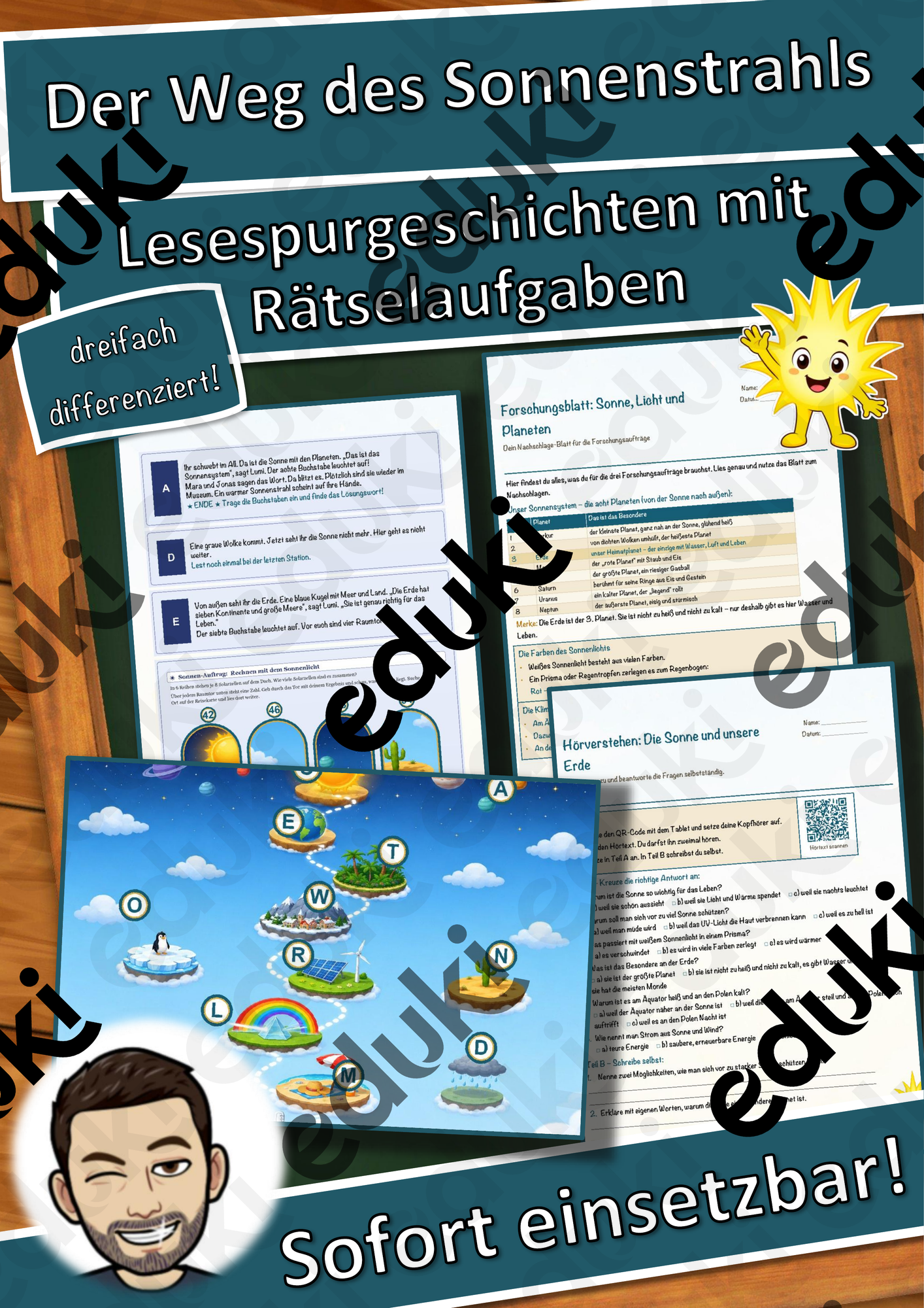 Der Weg des Sonnenstrahls (Sonne und Erde) – Lesespurgeschichte mit Rätselaufgaben (Klasse 5)