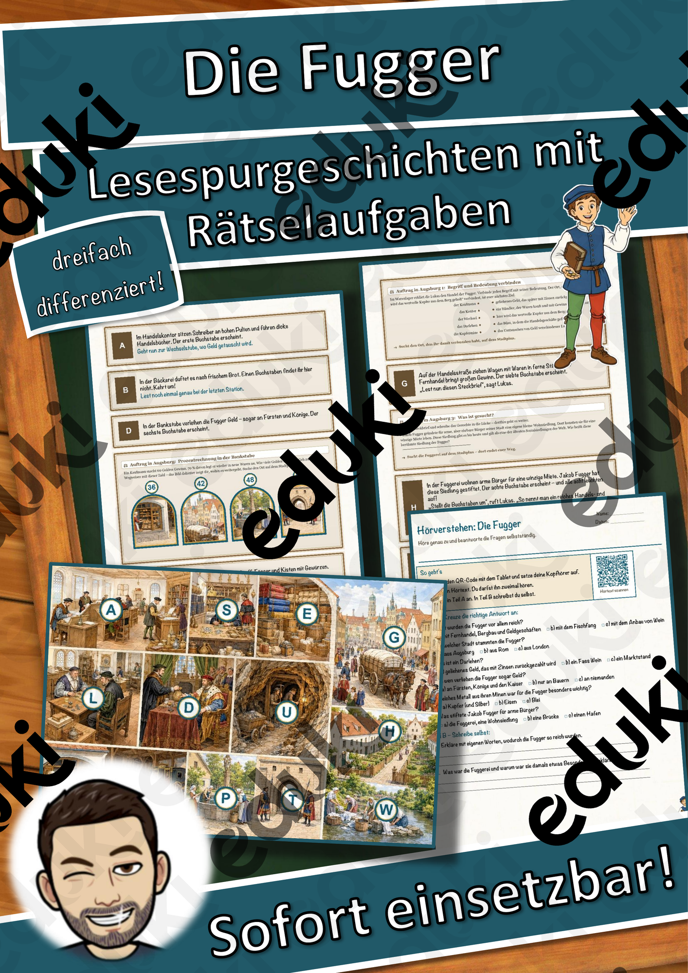 Die Fugger – Kaufleute und Bankiers – Lesespurgeschichte mit Rätselaufgaben (Klasse 7)