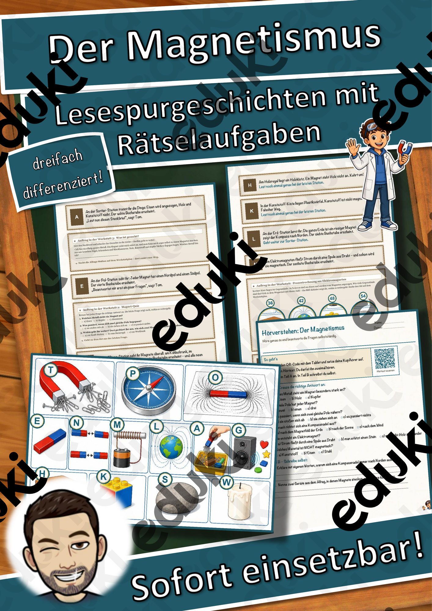 Der Magnetismus – Lesespurgeschichte mit Rätselaufgaben (Klasse 7)