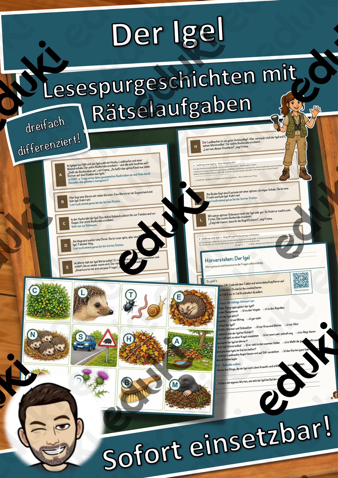 Der Igel – Lesespurgeschichte mit Rätselaufgaben (Klasse 6)