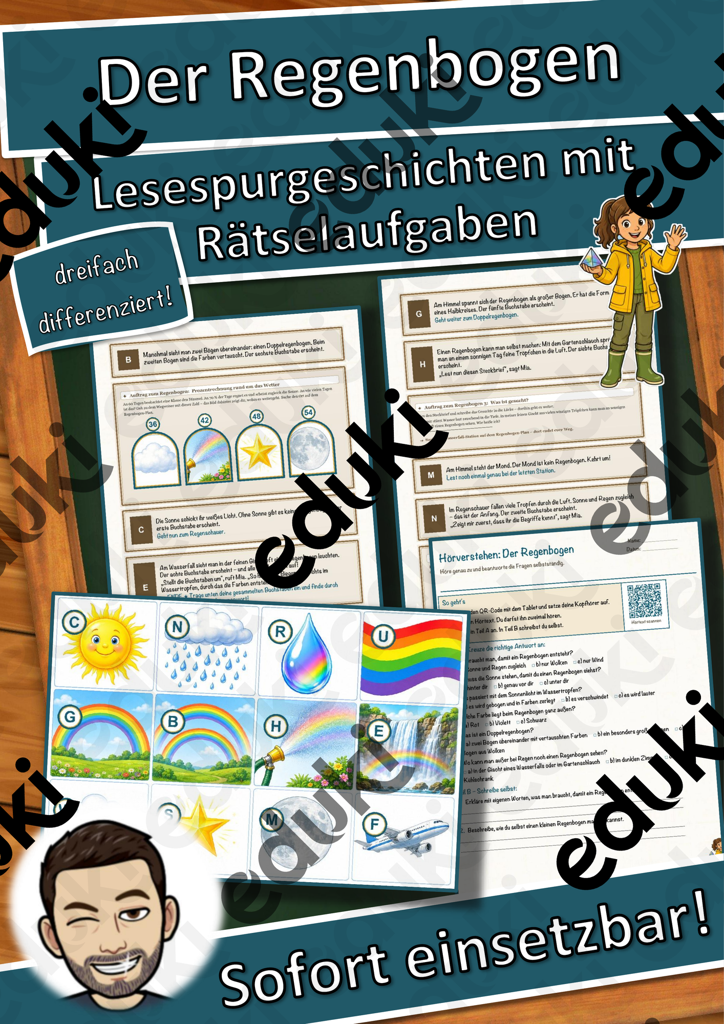 Der Regenbogen – Lesespurgeschichte mit Rätselaufgaben (Klasse 6)