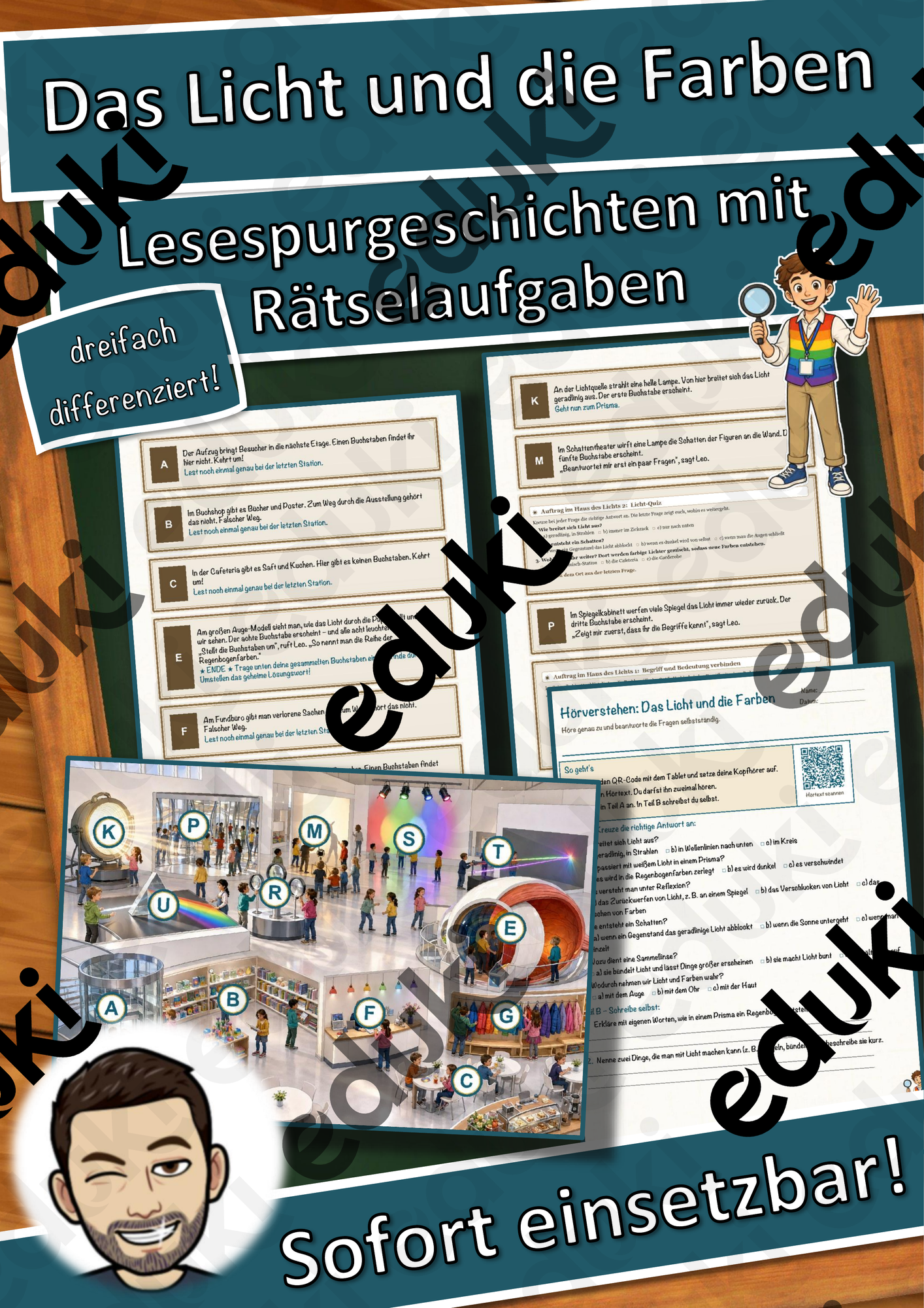 Das Licht und die Farben – Lesespurgeschichte mit Rätselaufgaben (Klasse 7)