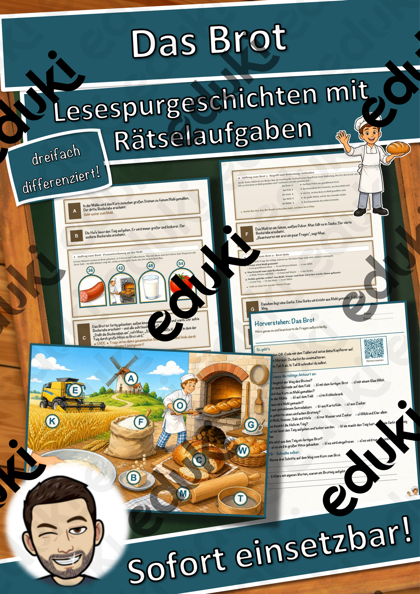 Das Brot – Vom Korn zum Brot – Lesespurgeschichte mit Rätselaufgaben (Klasse 5)