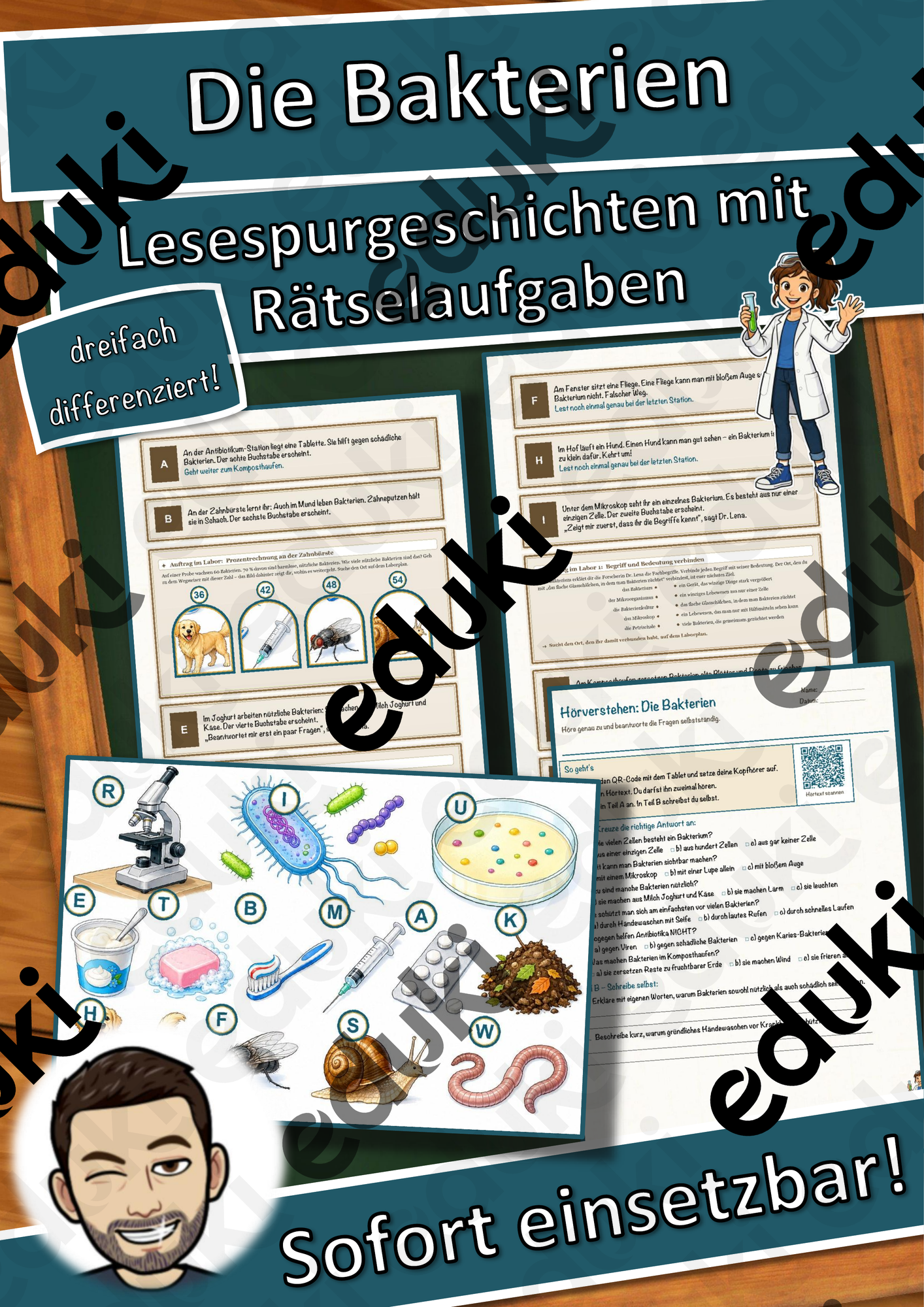 Die Bakterien – Lesespurgeschichte mit Rätselaufgaben (Klasse 8)