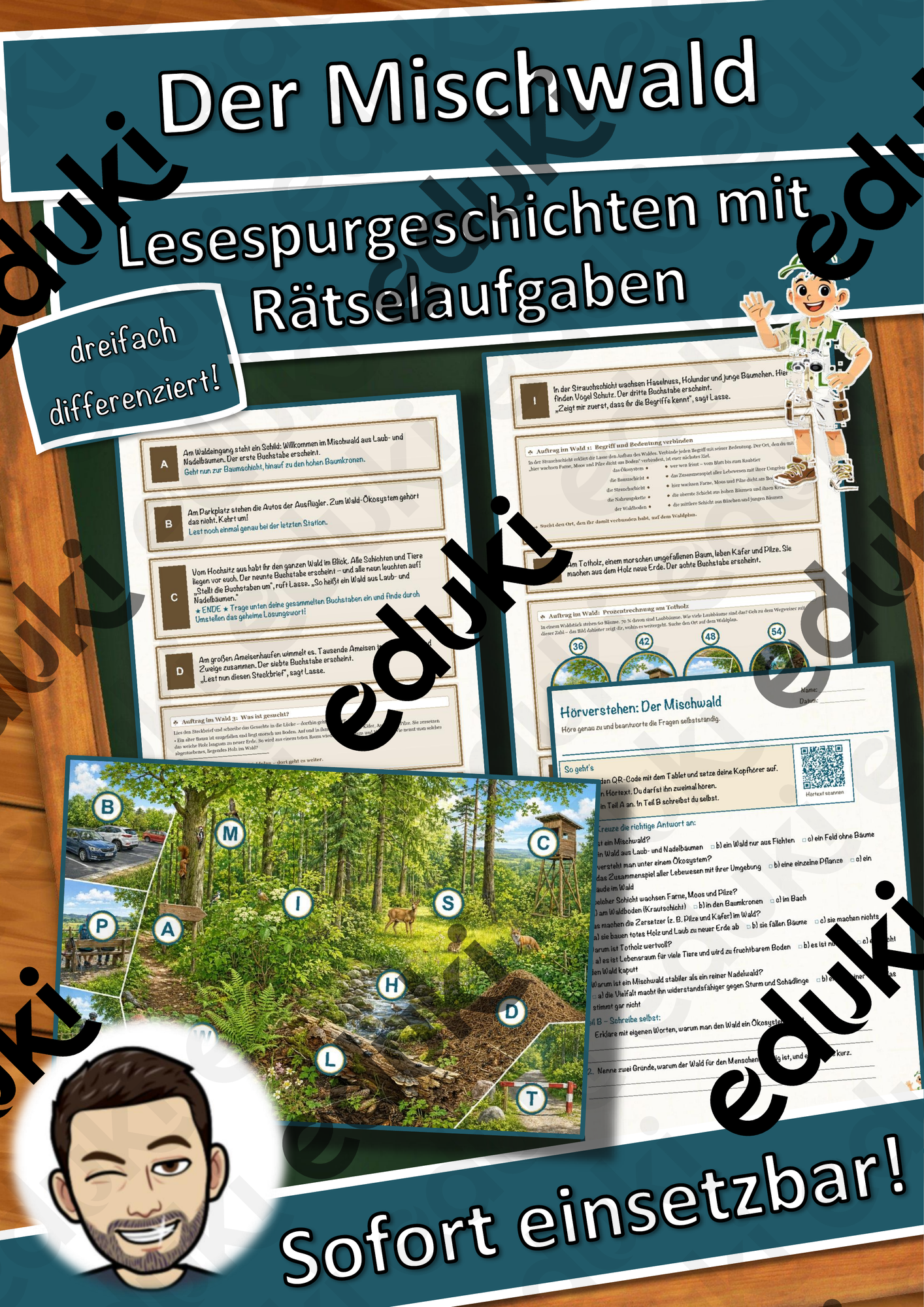 Der Mischwald – Lesespurgeschichte mit Rätselaufgaben (Klasse 7)