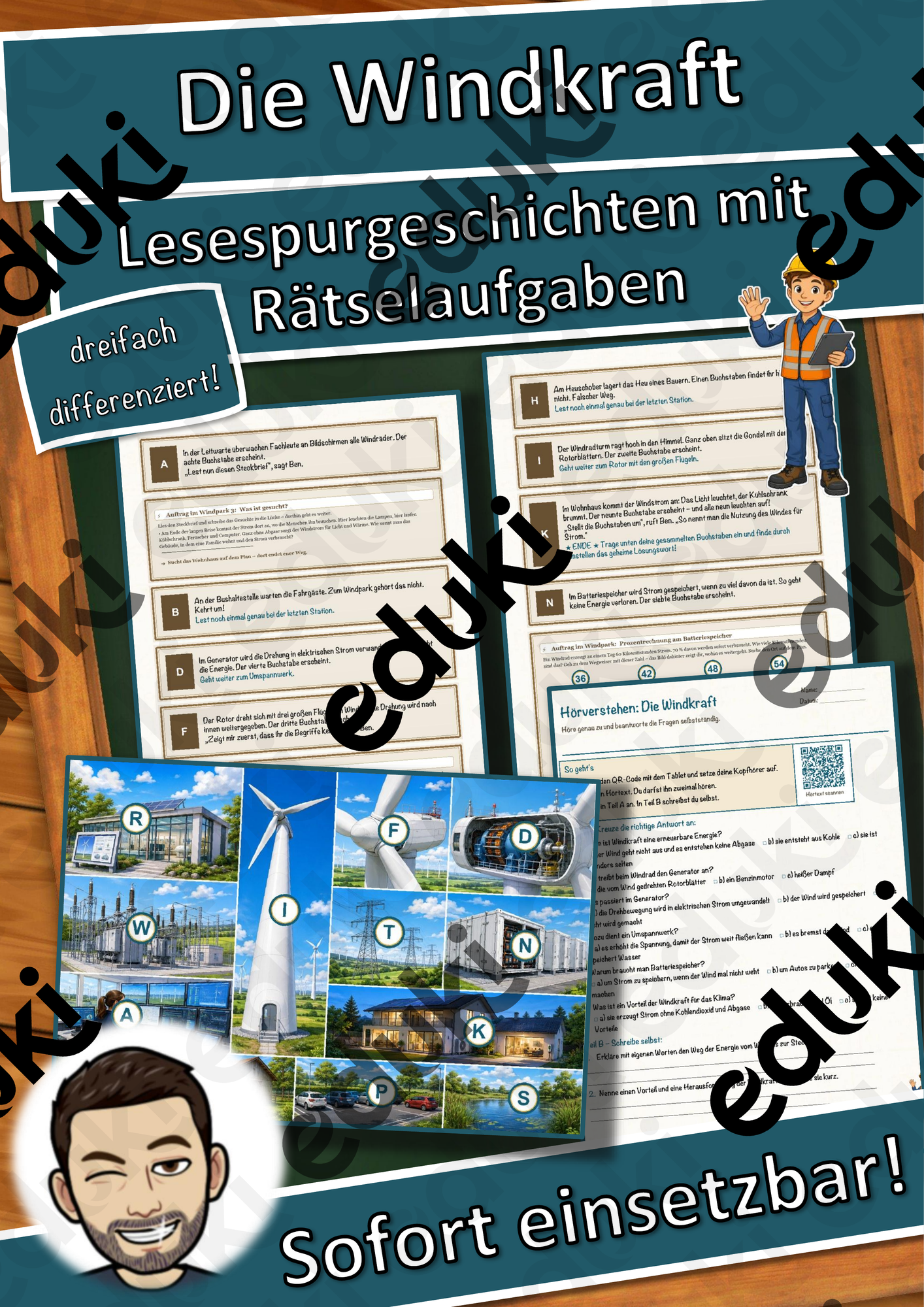 Die Windkraft – Lesespurgeschichte mit Rätselaufgaben (Klasse 8)