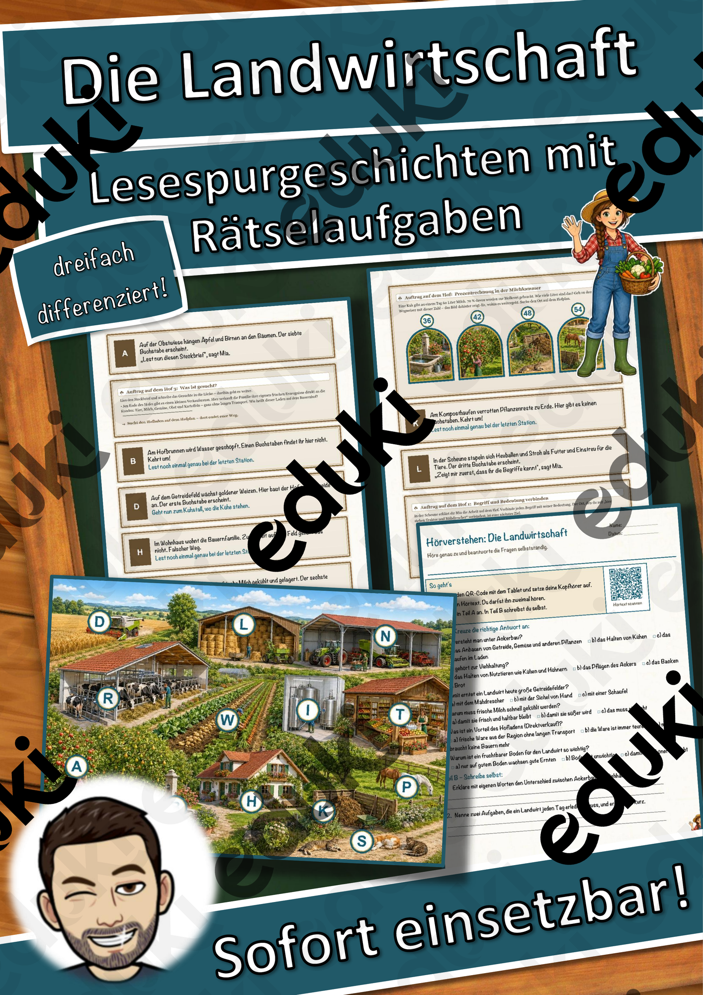 Die Landwirtschaft – Lesespurgeschichte mit Rätselaufgaben (Klasse 7)