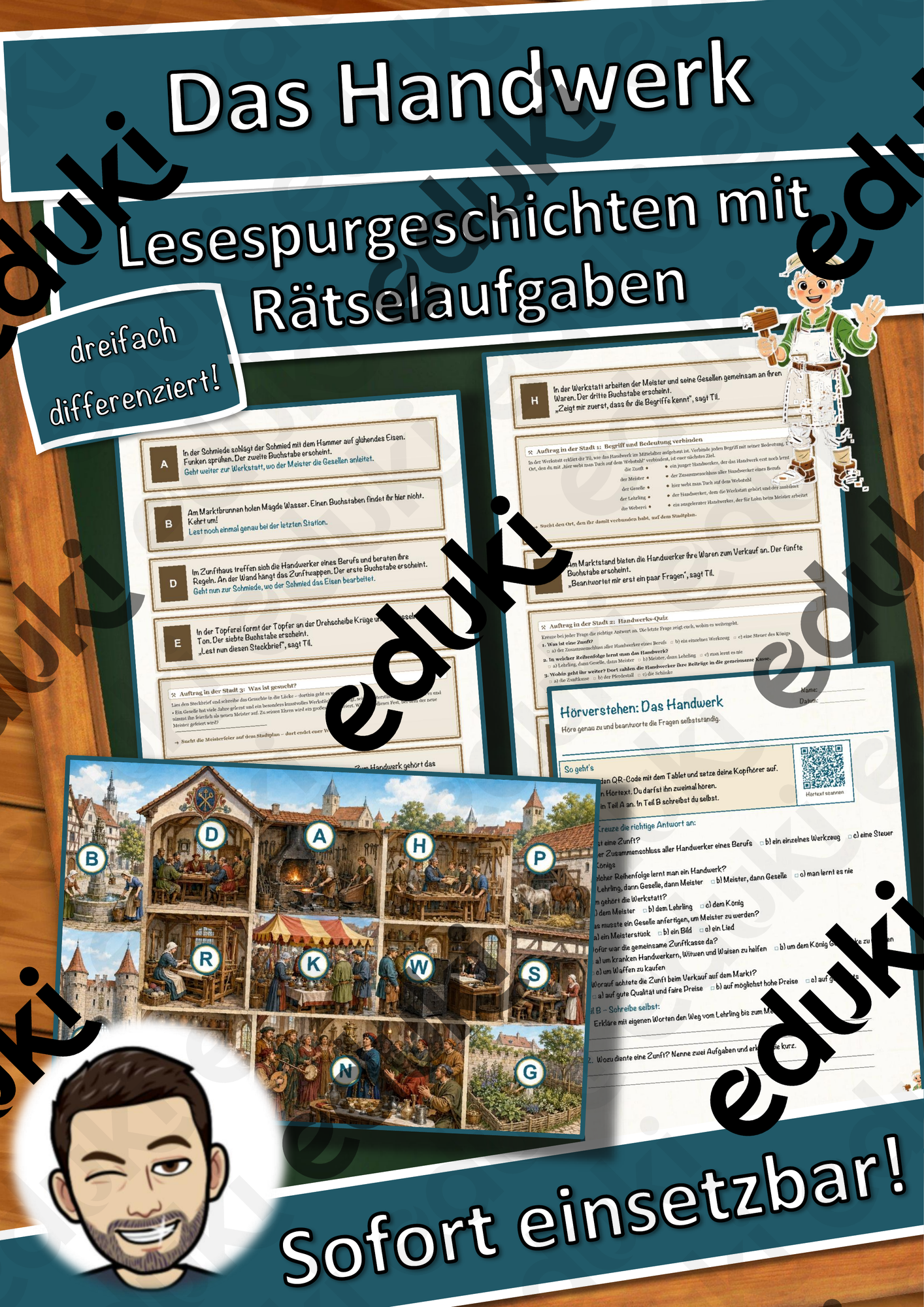 Das Handwerk und die Zünfte – Lesespurgeschichte mit Rätselaufgaben (Klasse 7)