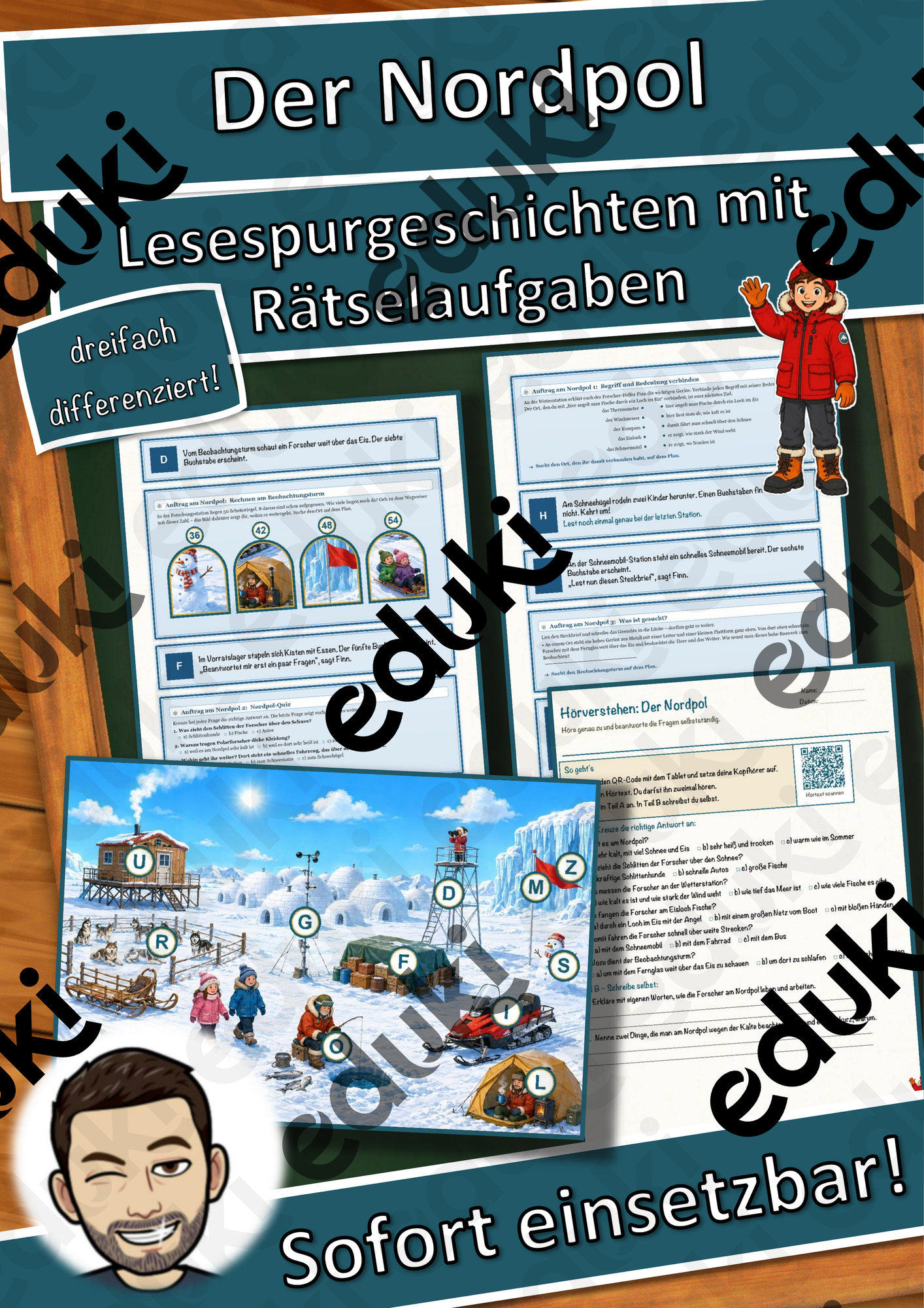 Der Nordpol – Lesespurgeschichte mit Rätselaufgaben (Klasse 4)