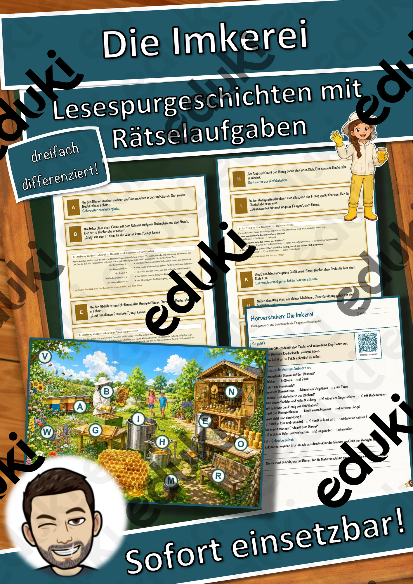 Die Imkerei – Lesespurgeschichte mit Rätselaufgaben (Klasse 4)