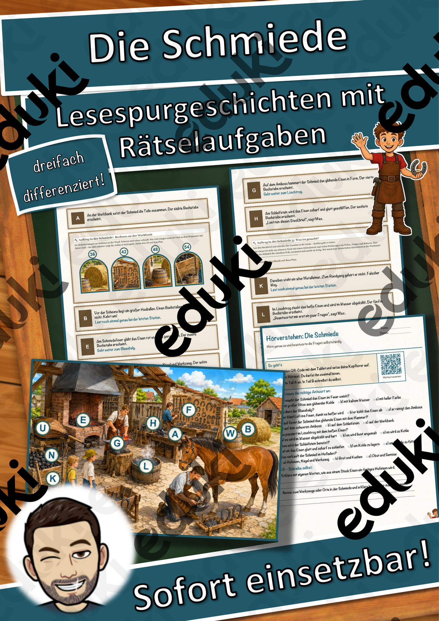 Die Schmiede – Lesespurgeschichte mit Rätselaufgaben (Klasse 4)