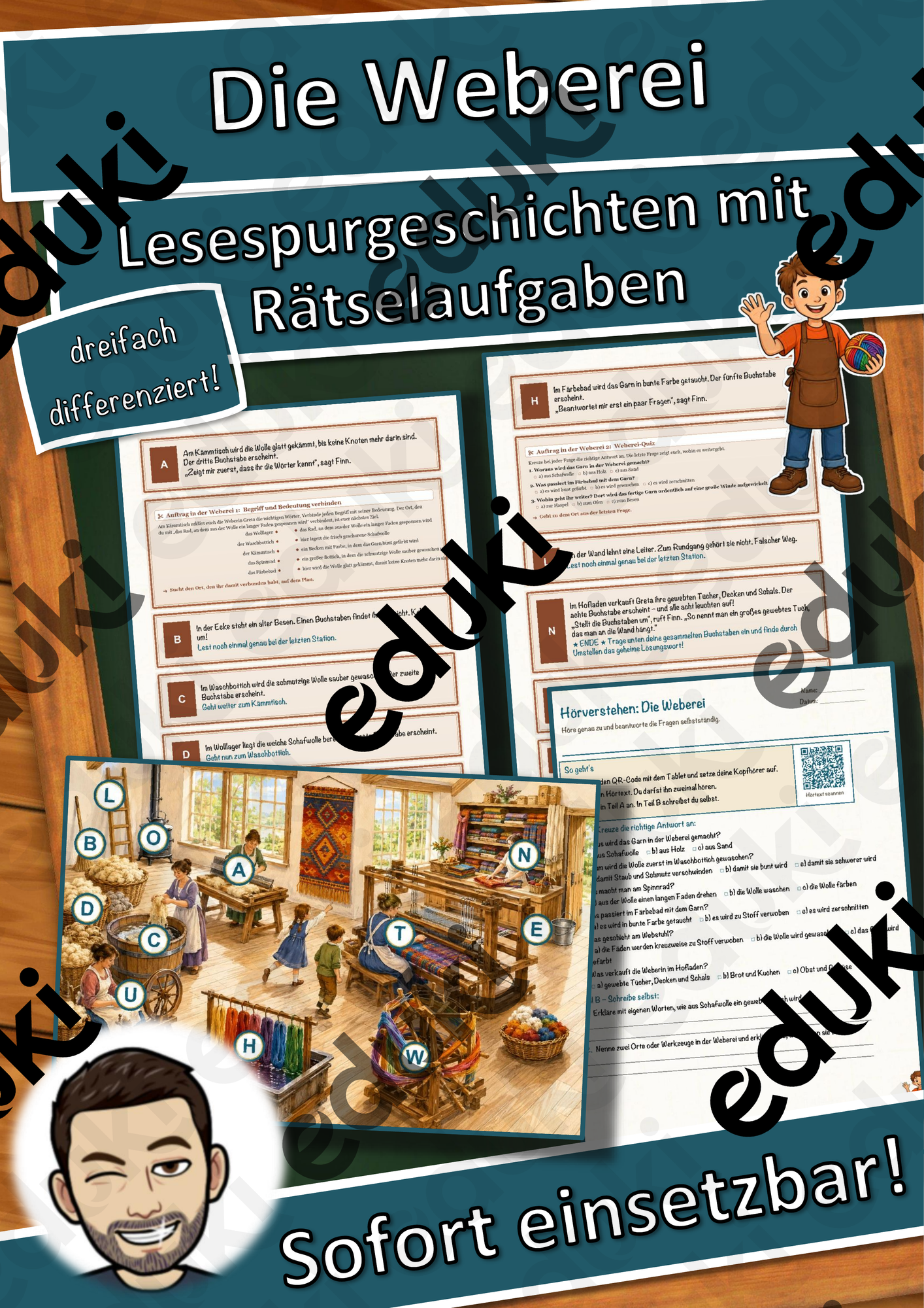 Die Weberei – Lesespurgeschichte mit Rätselaufgaben (Klasse 4)