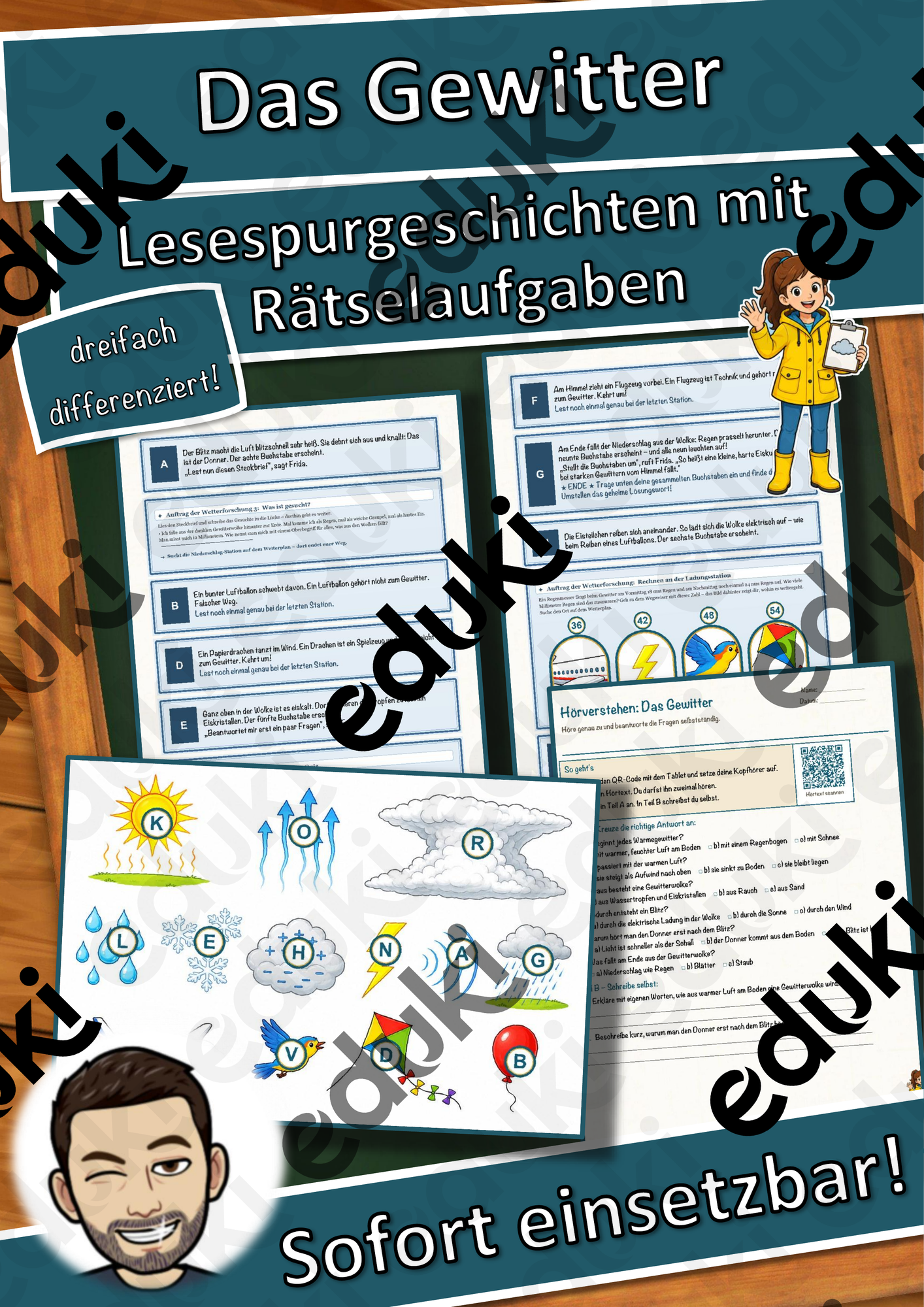 Das Gewitter – Lesespurgeschichte mit Rätselaufgaben (Klasse 6)