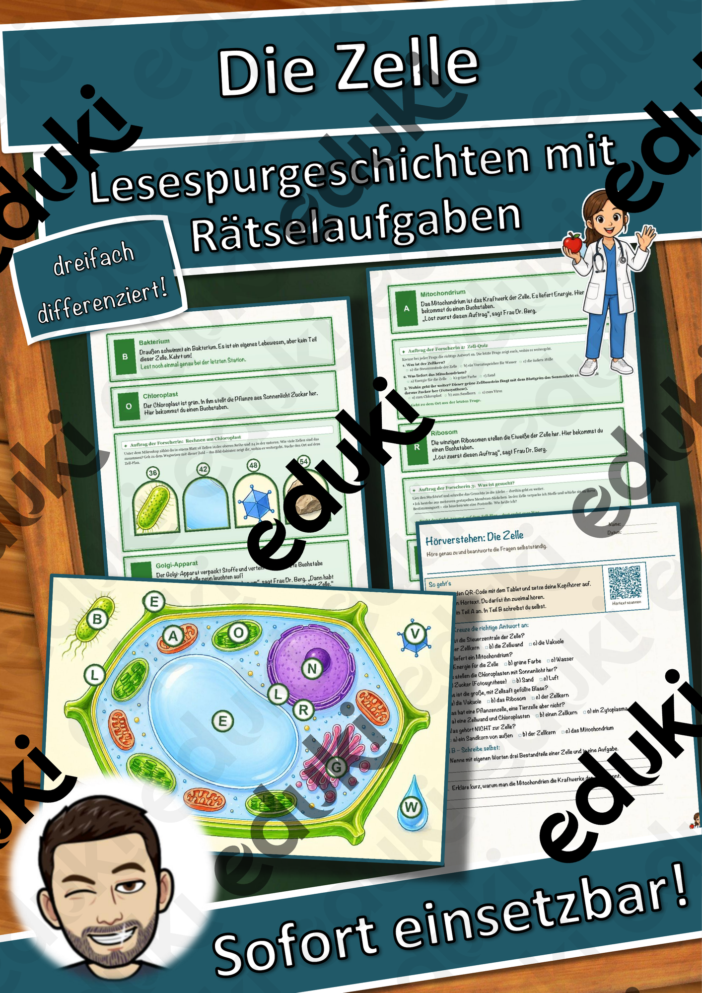 Die Zelle – Lesespurgeschichte mit Rätselaufgaben (Klasse 8)