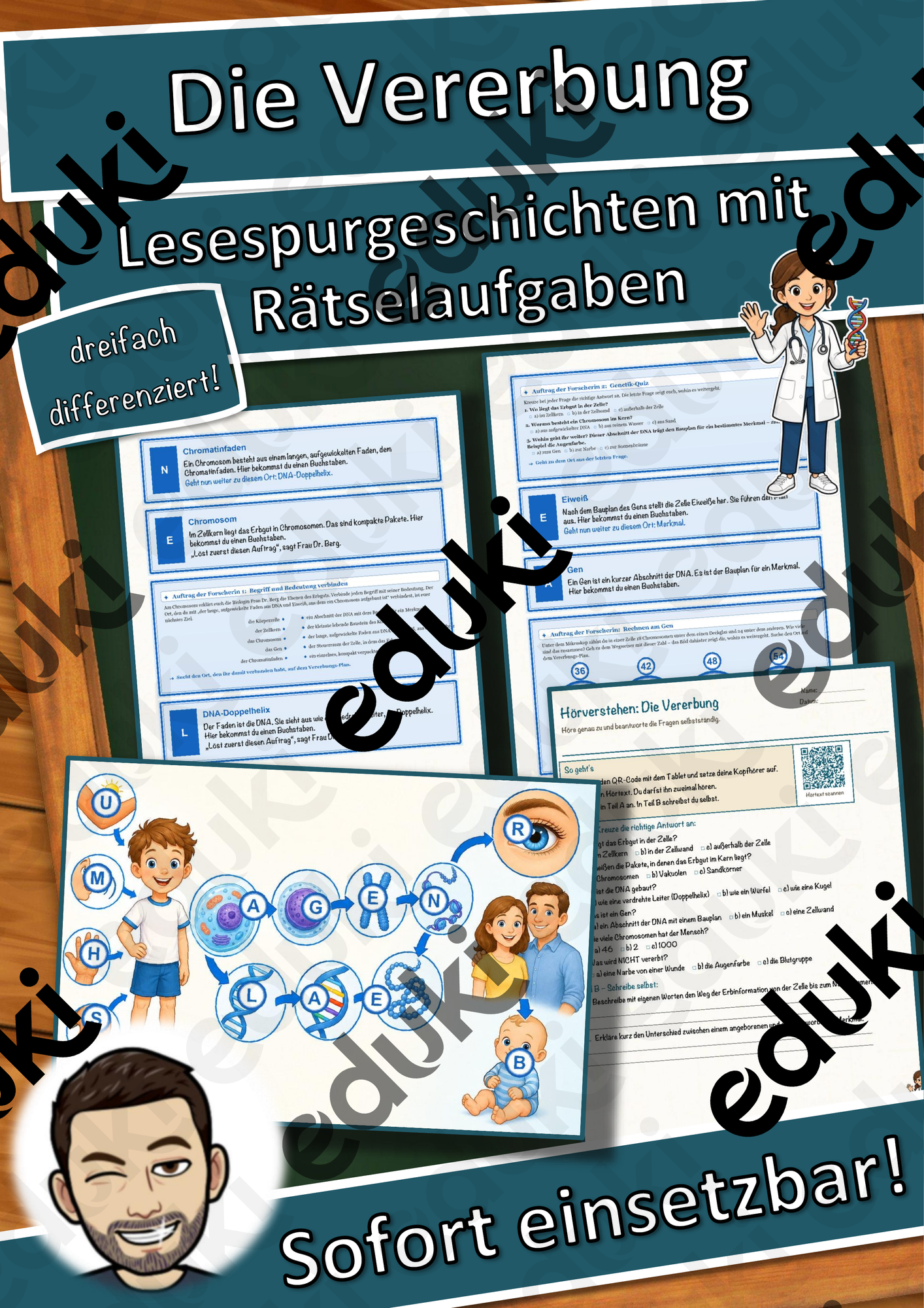 Die Vererbung – Lesespurgeschichte mit Rätselaufgaben (Klasse 9)