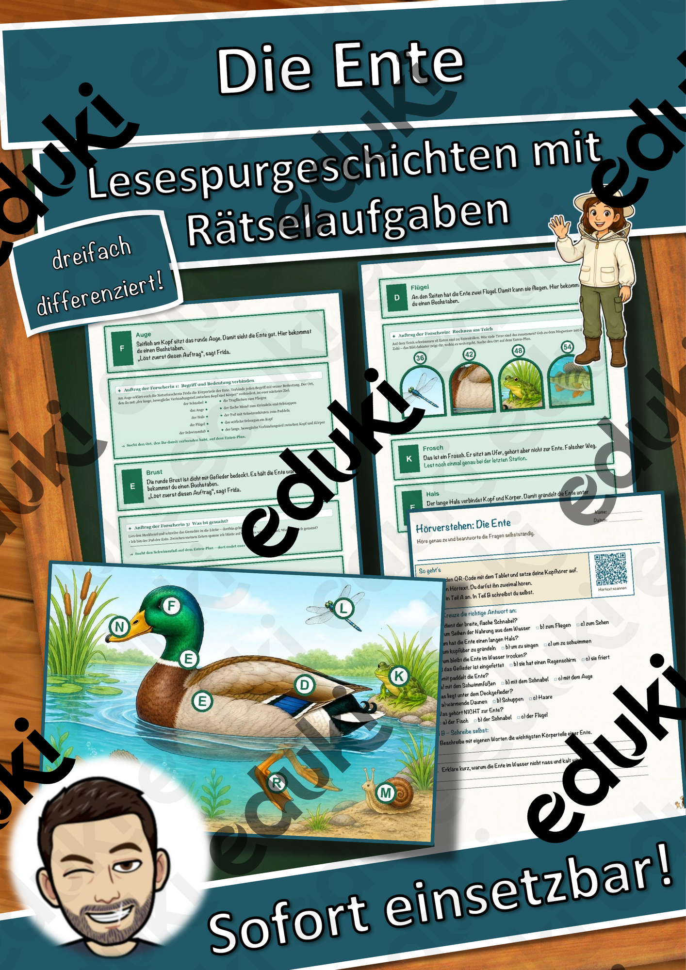 Die Ente – Lesespurgeschichte mit Rätselaufgaben (Klasse 5)
