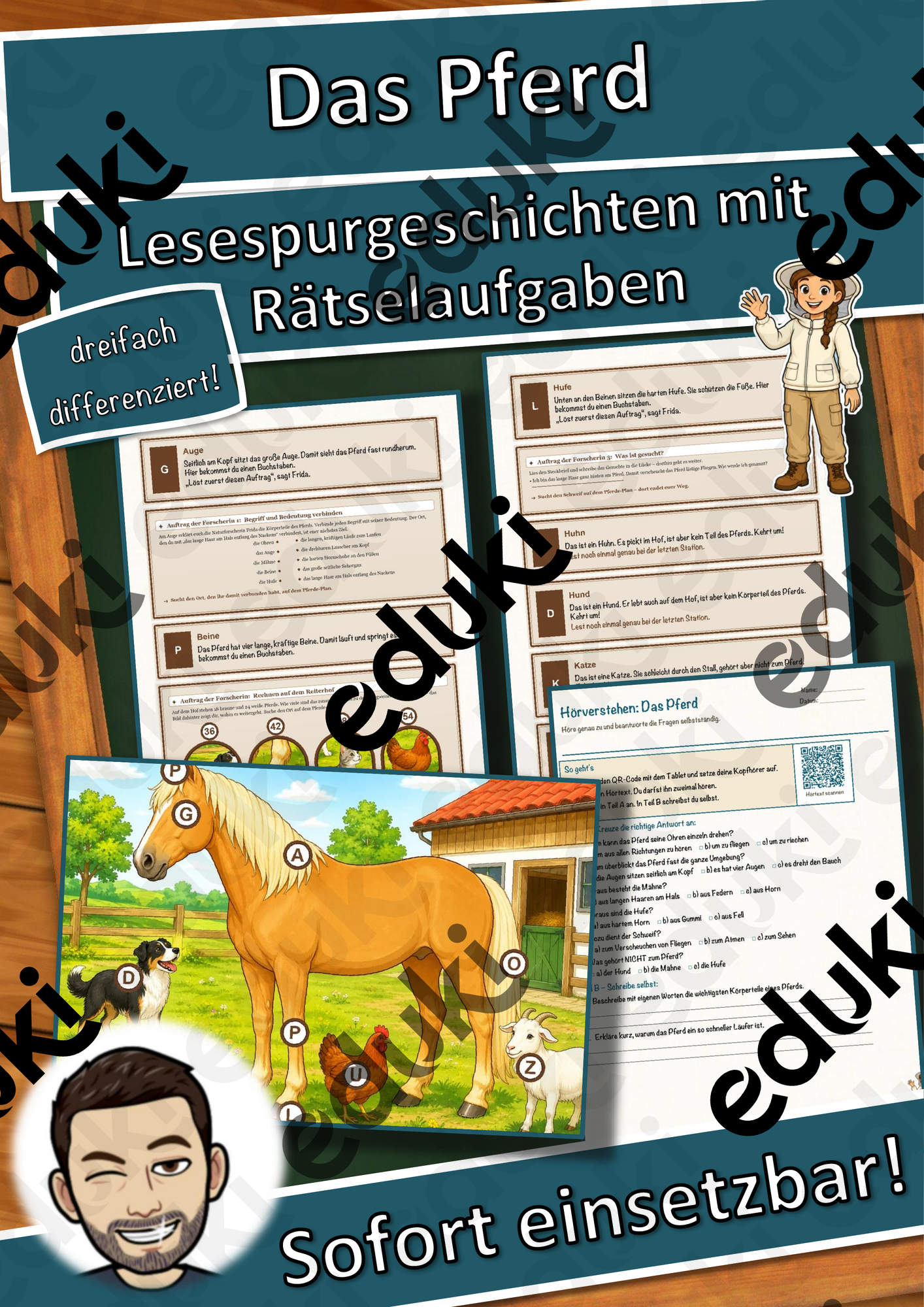 Das Pferd – Lesespurgeschichte mit Rätselaufgaben (Klasse 5)