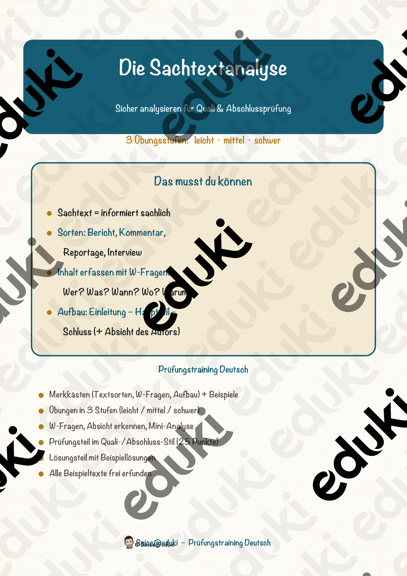 Die Sachtextanalyse – Prüfungstraining Deutsch (Klasse 9)