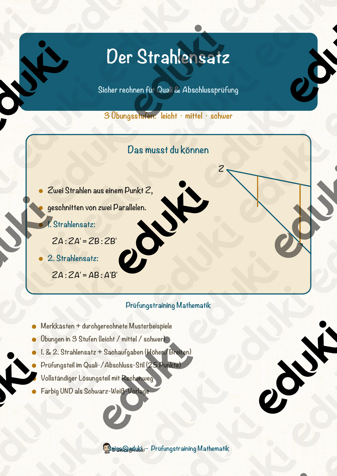 Der Strahlensatz – Prüfungstraining Mathematik (Klasse 9)