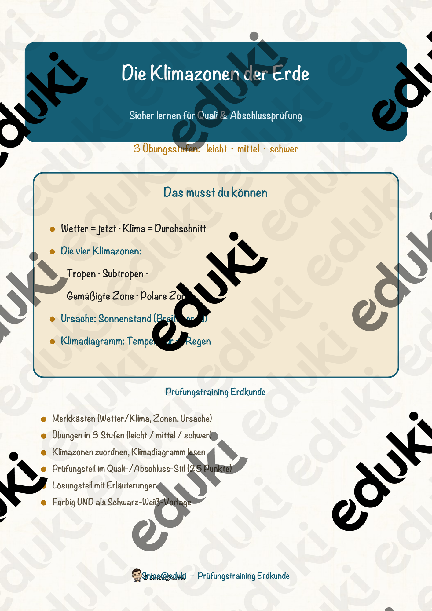 Die Klimazonen der Erde – Prüfungstraining Erdkunde (Klasse 8)