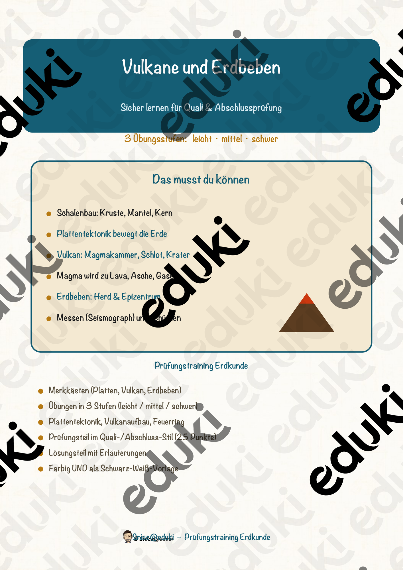 Vulkane und Erdbeben – Prüfungstraining Erdkunde (Klasse 8)