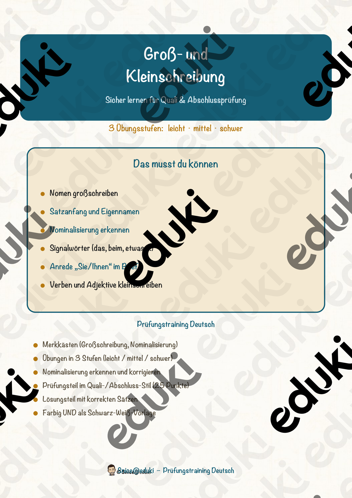 Groß- und Kleinschreibung – Prüfungstraining Deutsch (Klasse 8)