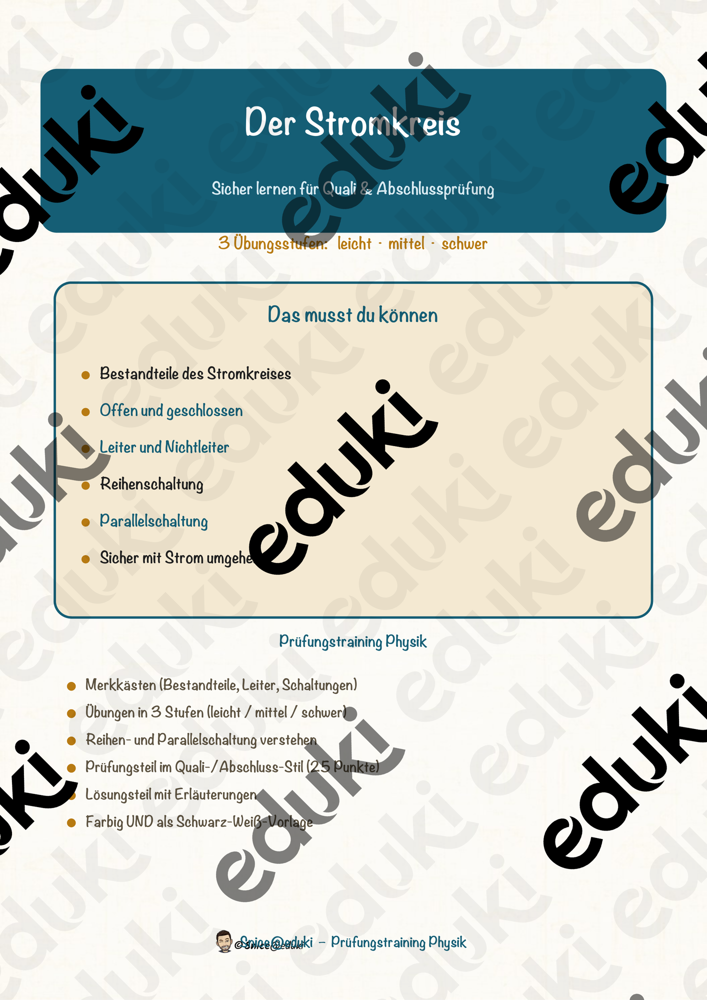 Der Stromkreis – Prüfungstraining Physik (Klasse 8)