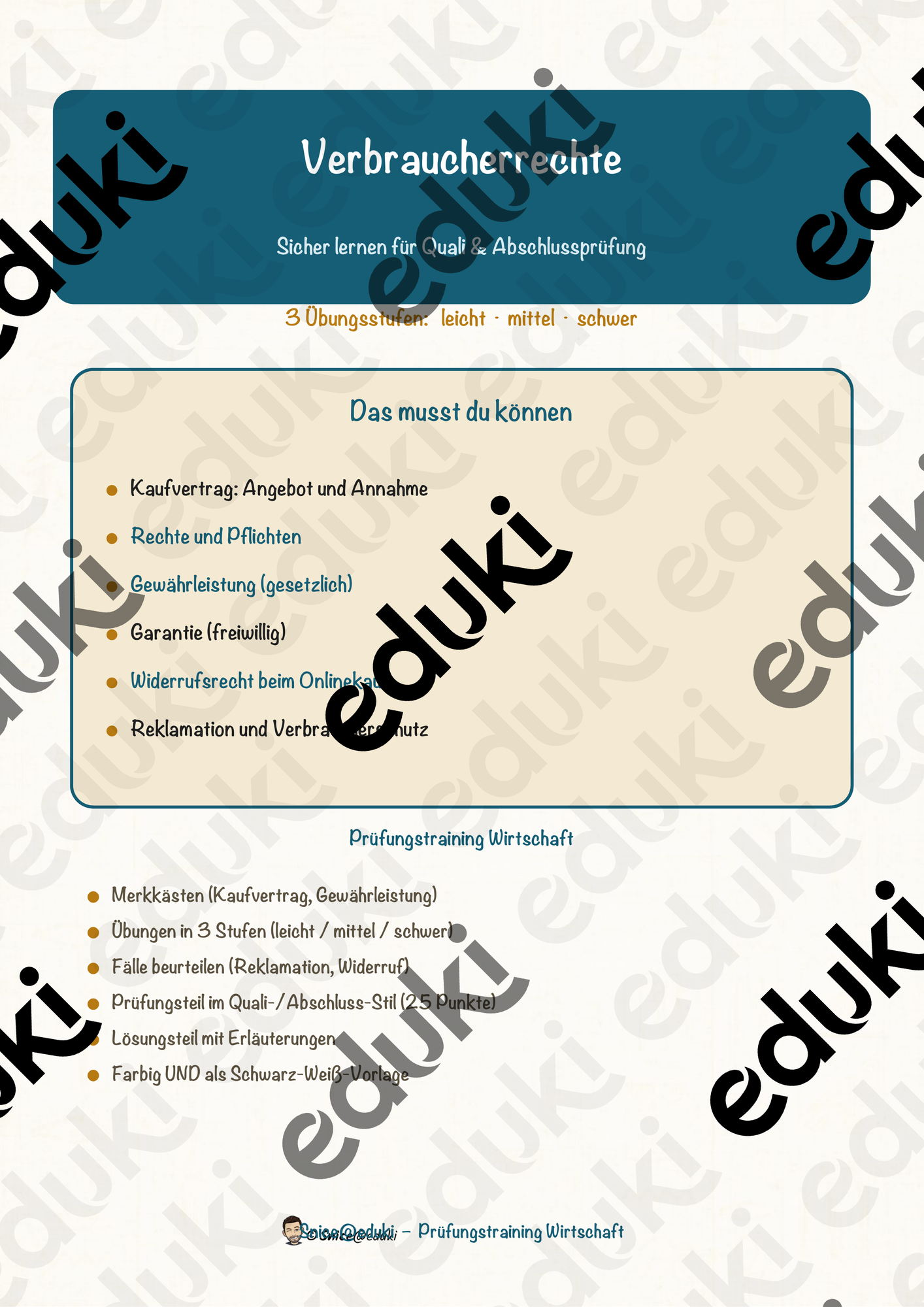 Verbraucherrechte – Prüfungstraining Wirtschaft (Klasse 9)