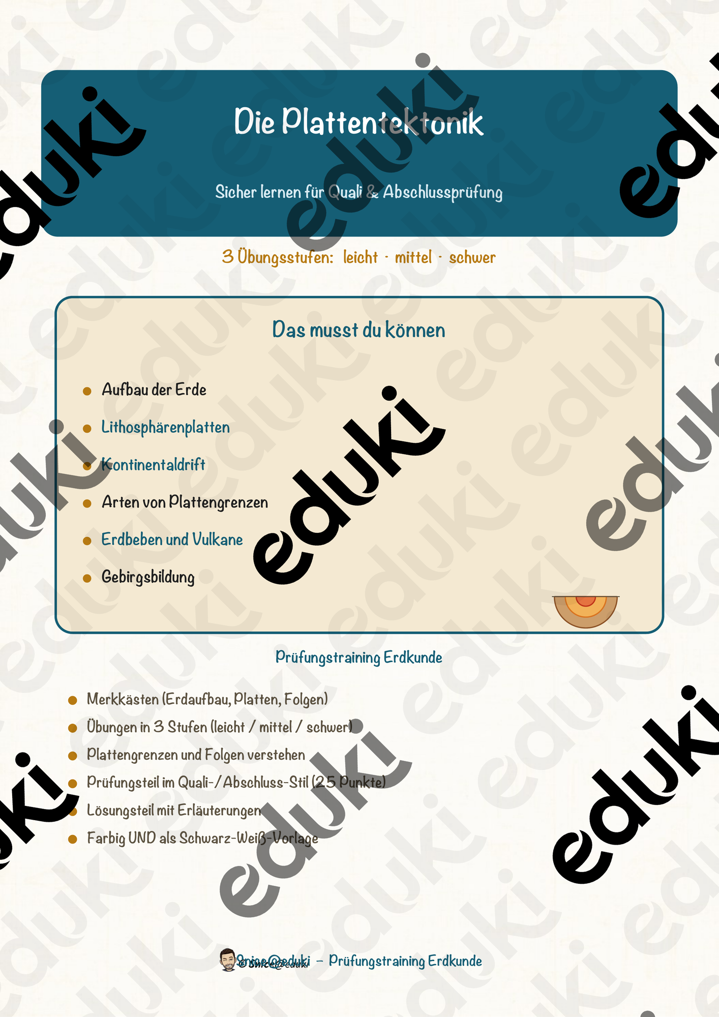Die Plattentektonik – Prüfungstraining Erdkunde (Klasse 8)