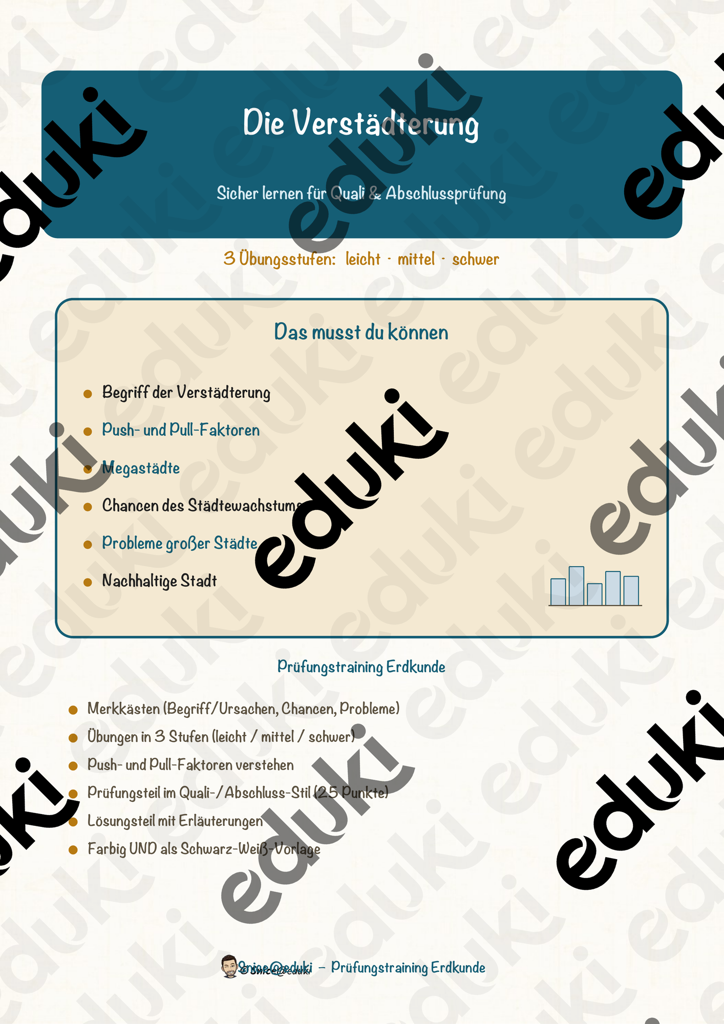 Die Verstädterung – Prüfungstraining Erdkunde (Klasse 9)