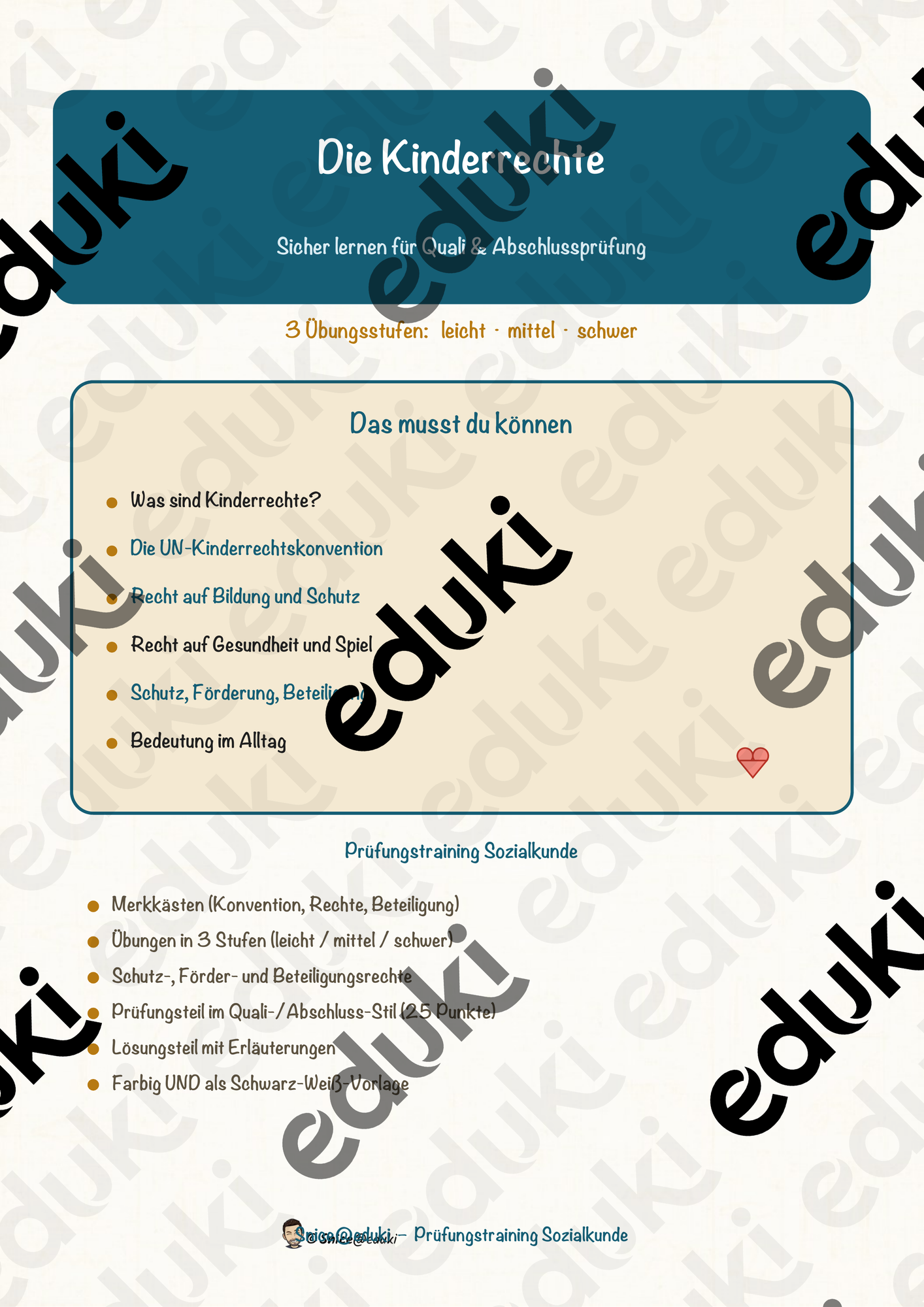 Die Kinderrechte – Prüfungstraining Sozialkunde (Klasse 8)