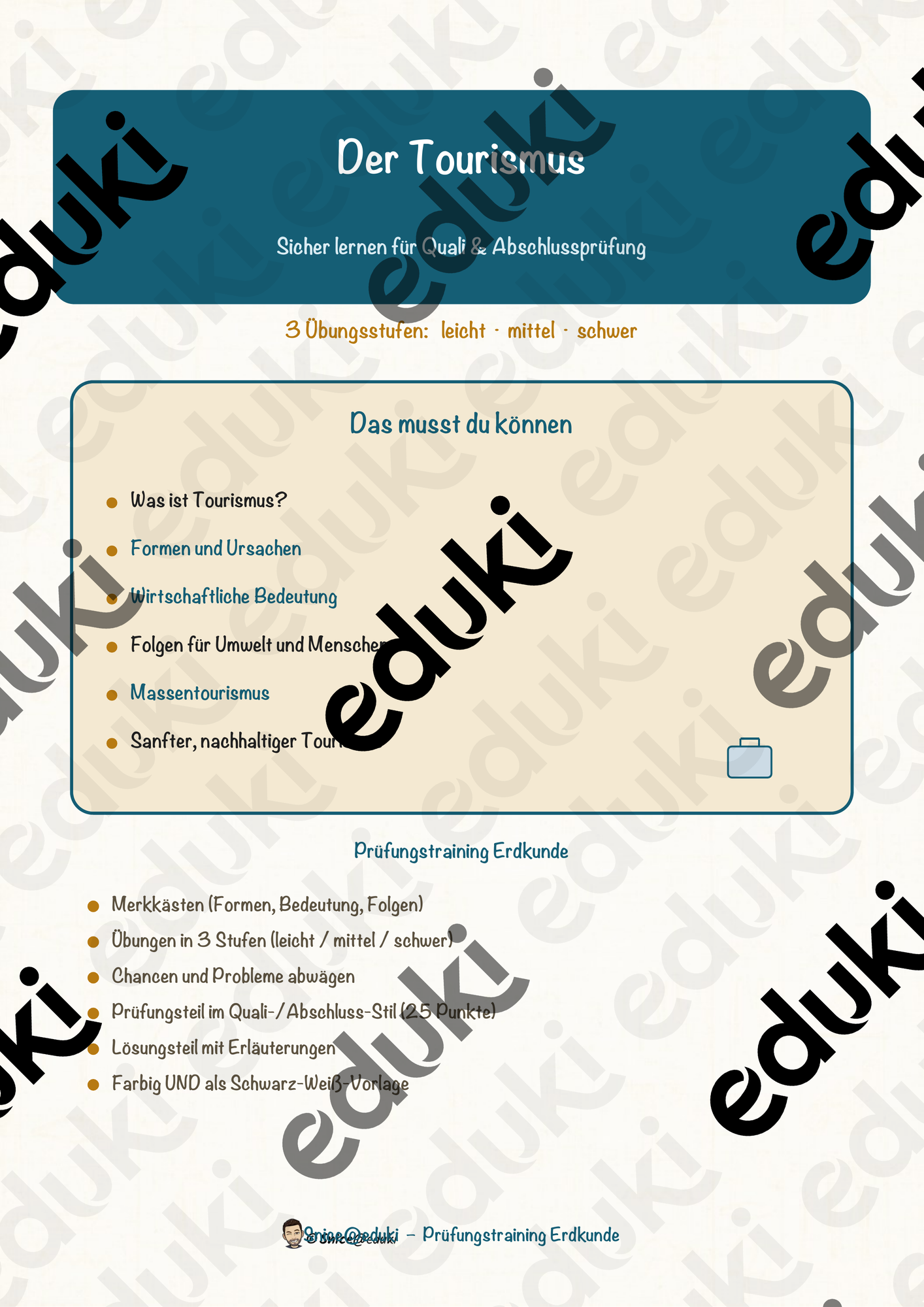 Der Tourismus – Prüfungstraining Erdkunde (Klasse 9)